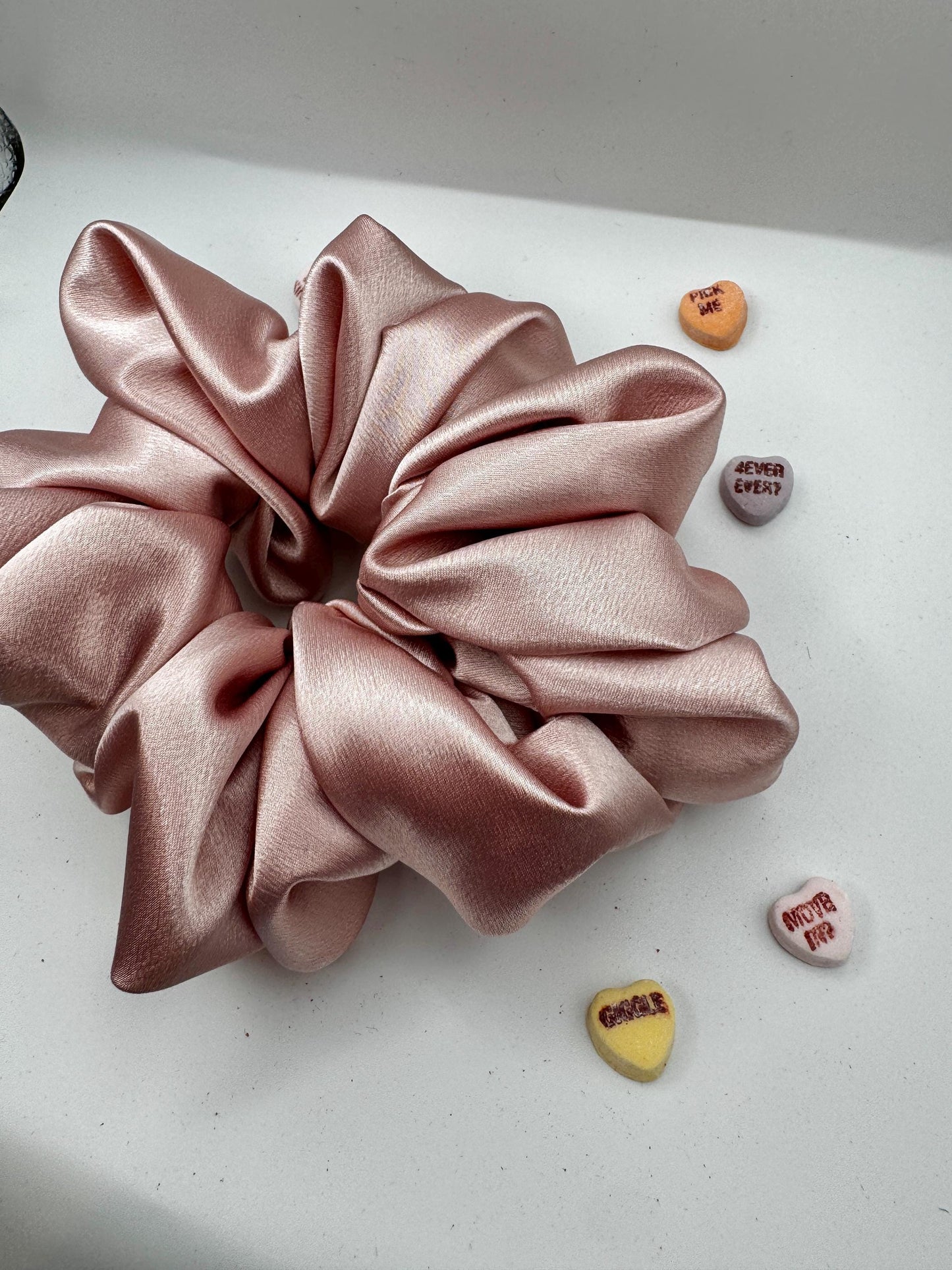 Pastel Pink Oversized Jumbo XL Satin Scrunchie | Bridal Gift | Bridesmaid Gift | Gifts for Her