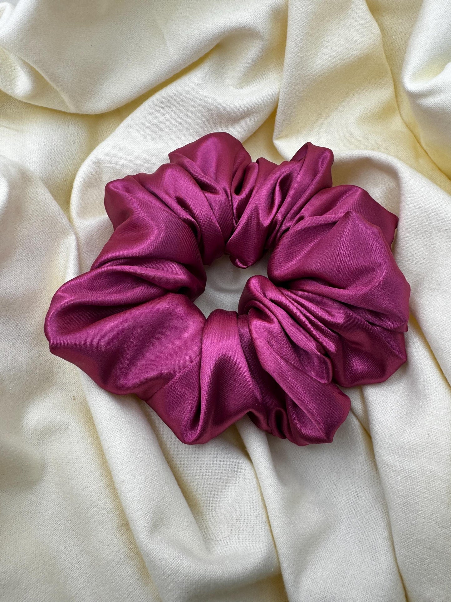 Bright Pink Oversized Jumbo XL Satin Scrunchie | Bridal Gift | Bridesmaid Gift | Gifts for Her