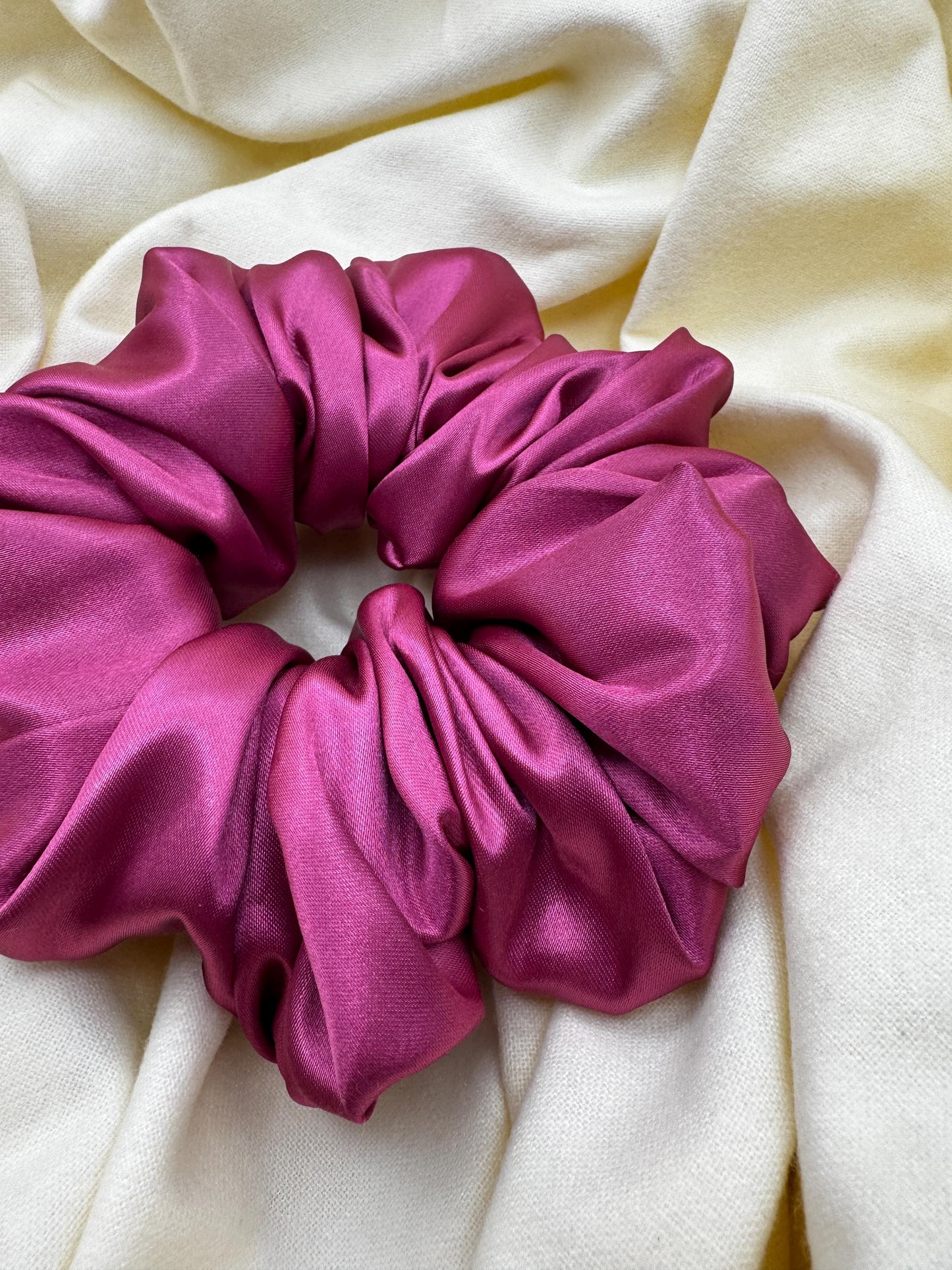 Bright Pink Oversized Jumbo XL Satin Scrunchie | Bridal Gift | Bridesmaid Gift | Gifts for Her