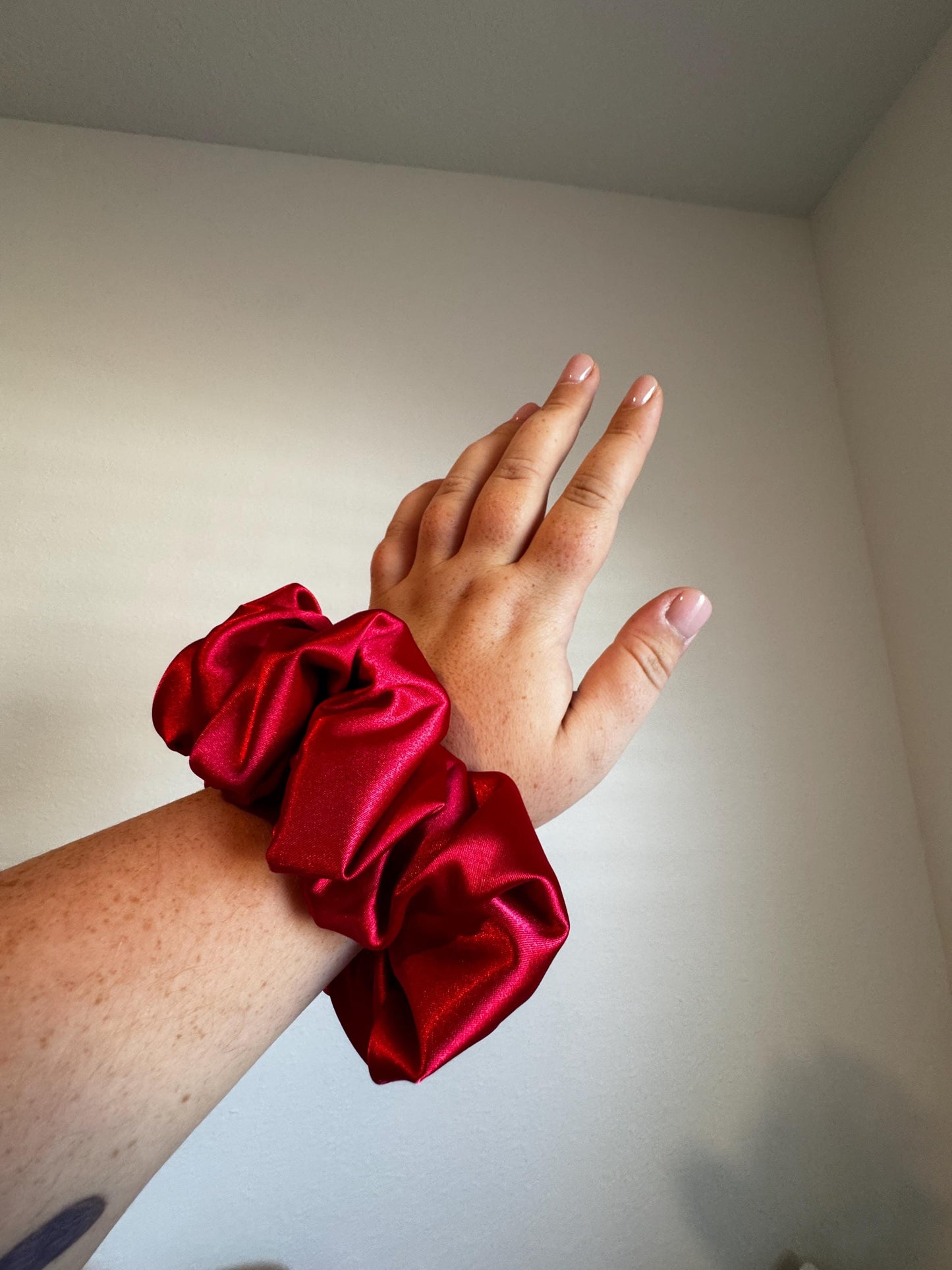 Bright Red Valentine Oversized Jumbo XL Satin Scrunchie | Bridal Gift | Bridesmaid Gift | Gifts for Her