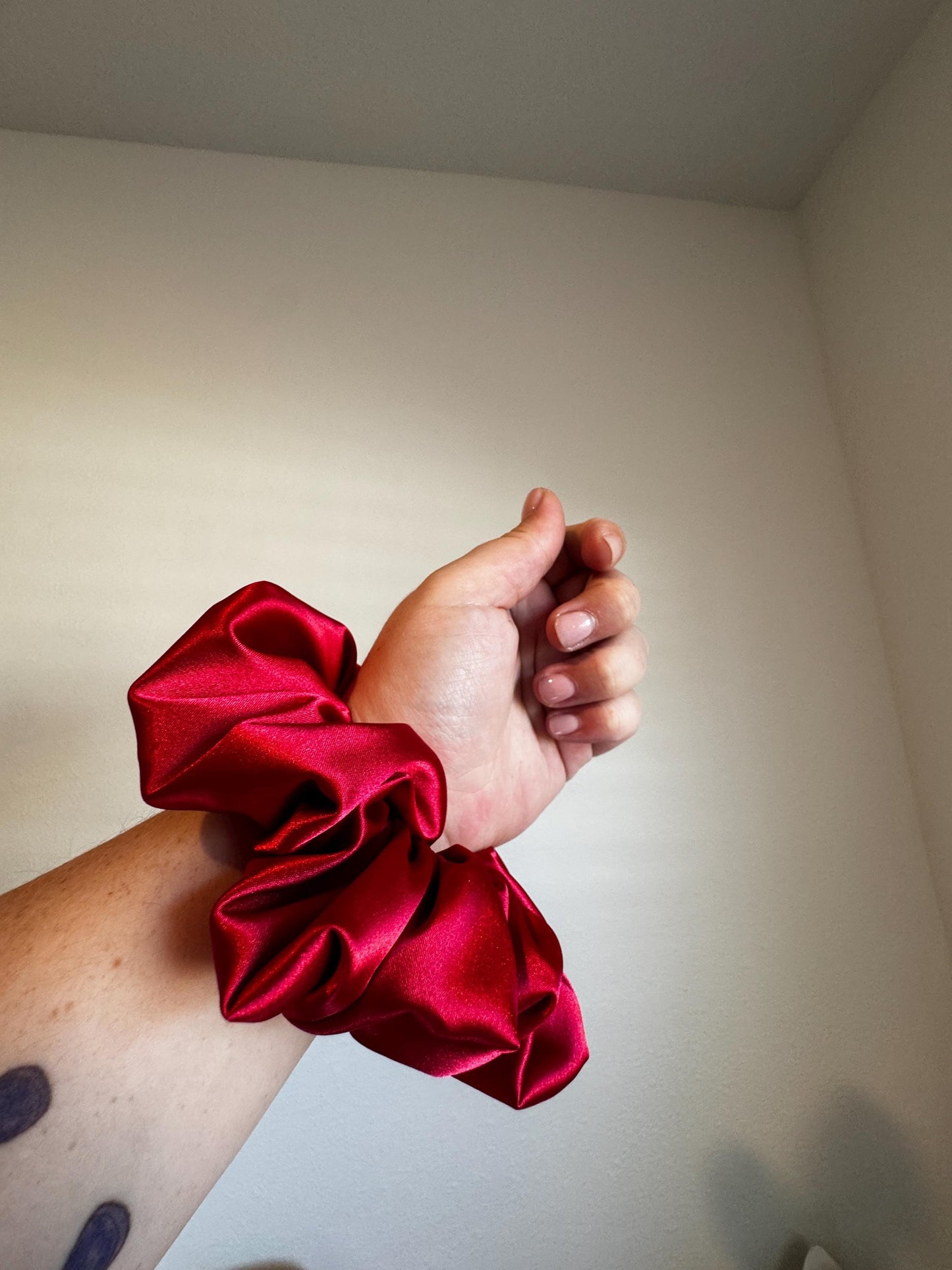 Bright Red Valentine Oversized Jumbo XL Satin Scrunchie | Bridal Gift | Bridesmaid Gift | Gifts for Her