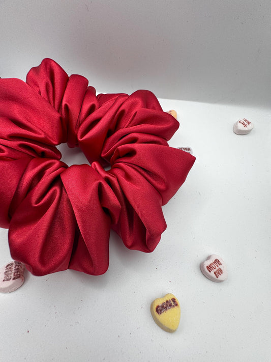 Bright Red Valentine Oversized Jumbo XL Satin Scrunchie | Bridal Gift | Bridesmaid Gift | Gifts for Her