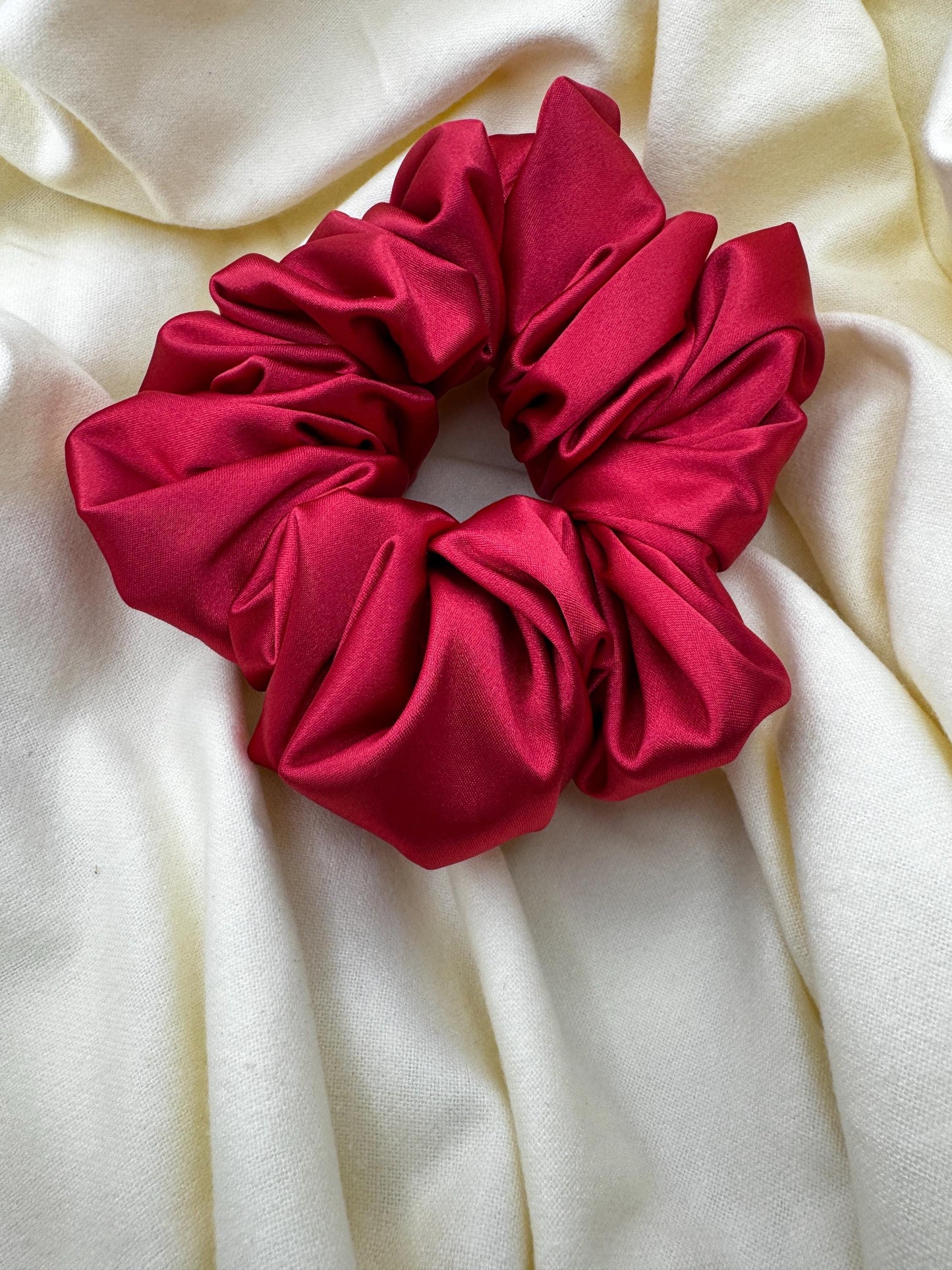 Bright Red Valentine Oversized Jumbo XL Satin Scrunchie | Bridal Gift | Bridesmaid Gift | Gifts for Her