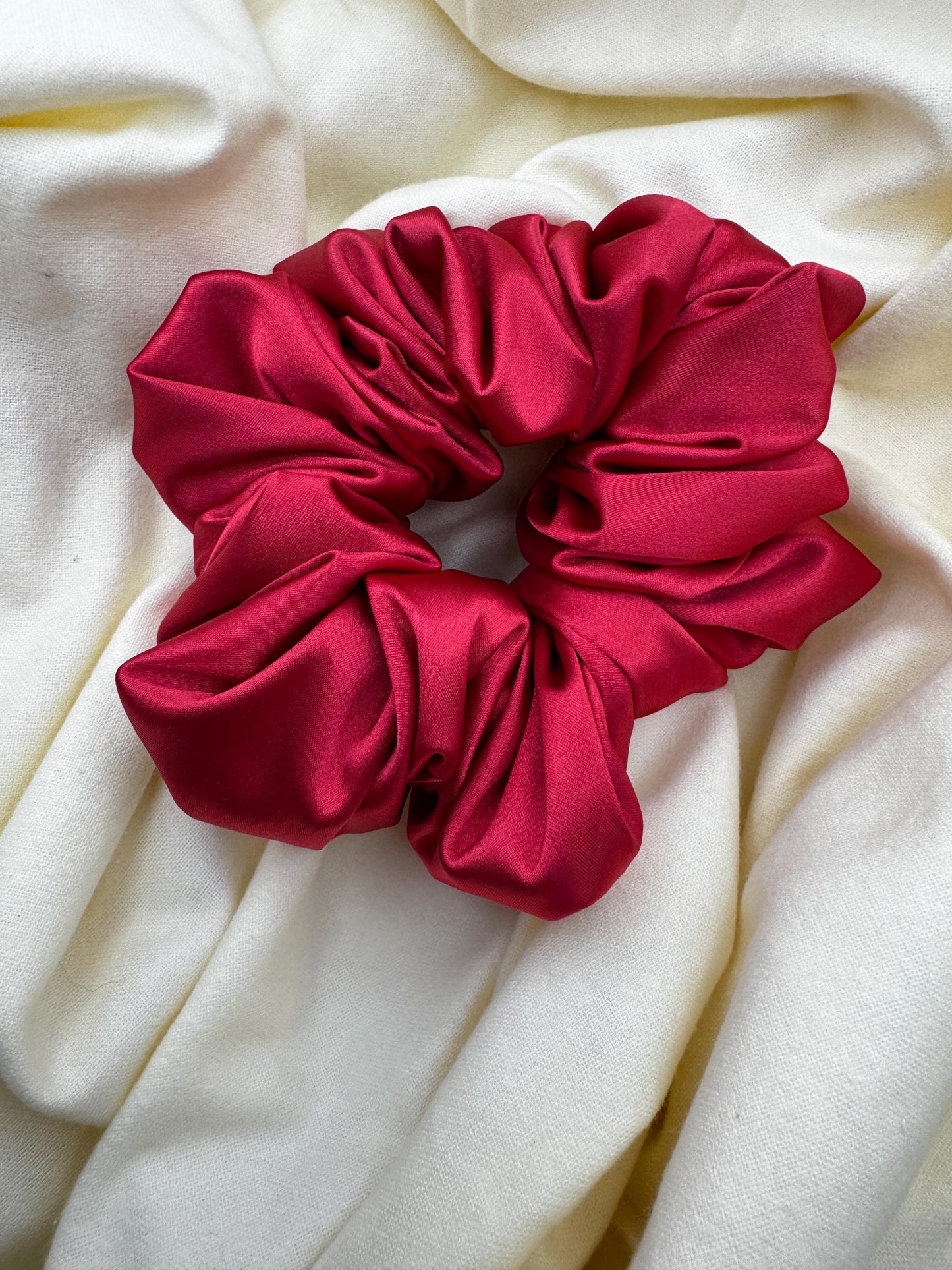 Bright Red Valentine Oversized Jumbo XL Satin Scrunchie | Bridal Gift | Bridesmaid Gift | Gifts for Her