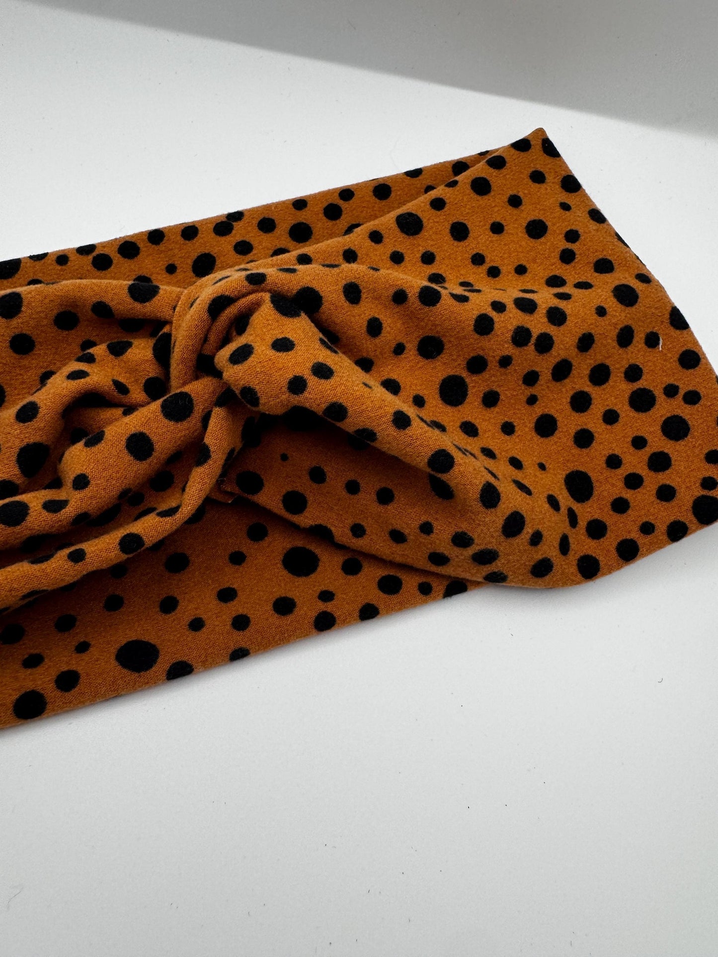 Brown and Black Polka Dot Twist Headband | Soft Headband | Hair Wrap | Headband for Women and Girls