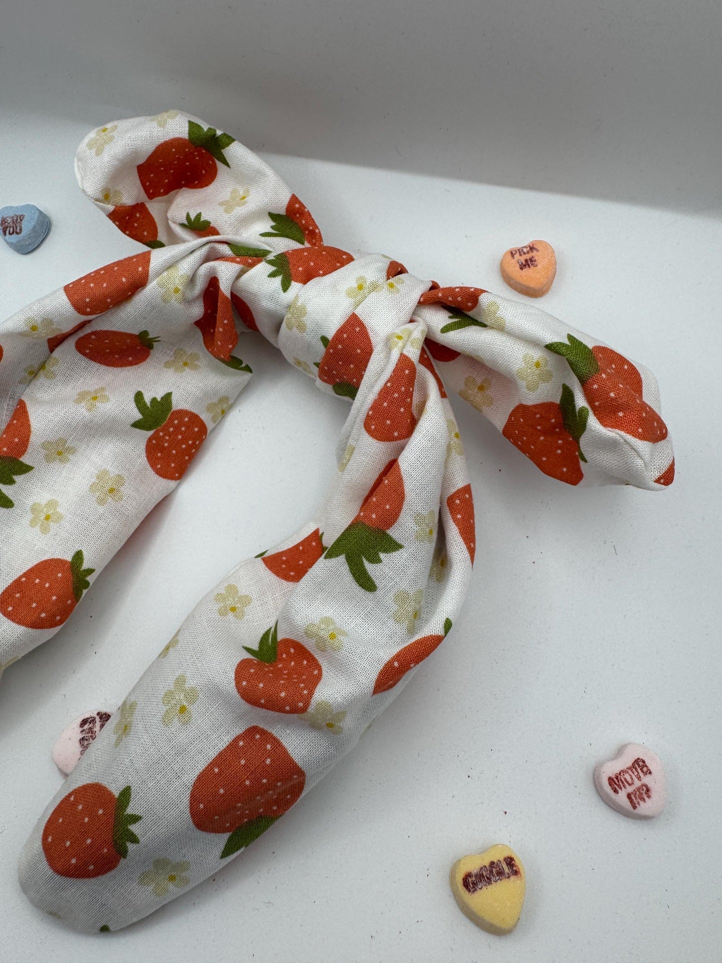White Strawberry Botanical Headband | Hard Headband | Bow Headband| Headband for Women and Girls