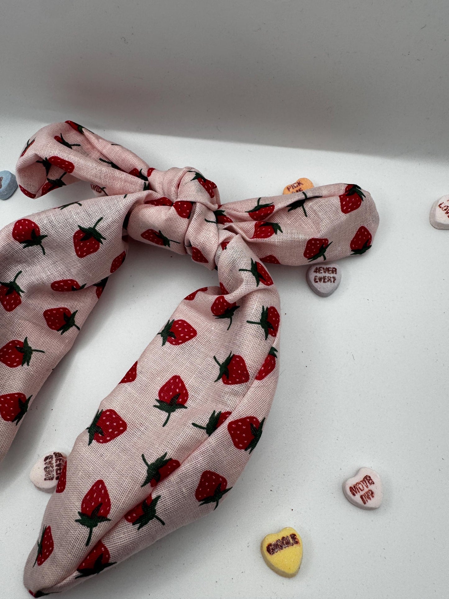 Pink Strawberry Headband | Hard Headband | Bow Headband| Headband for Women and Girls