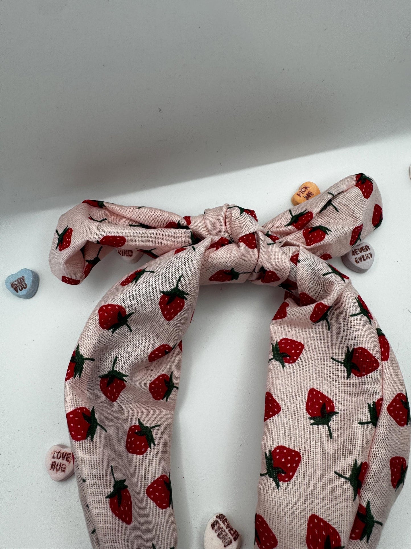 Pink Strawberry Headband | Hard Headband | Bow Headband| Headband for Women and Girls