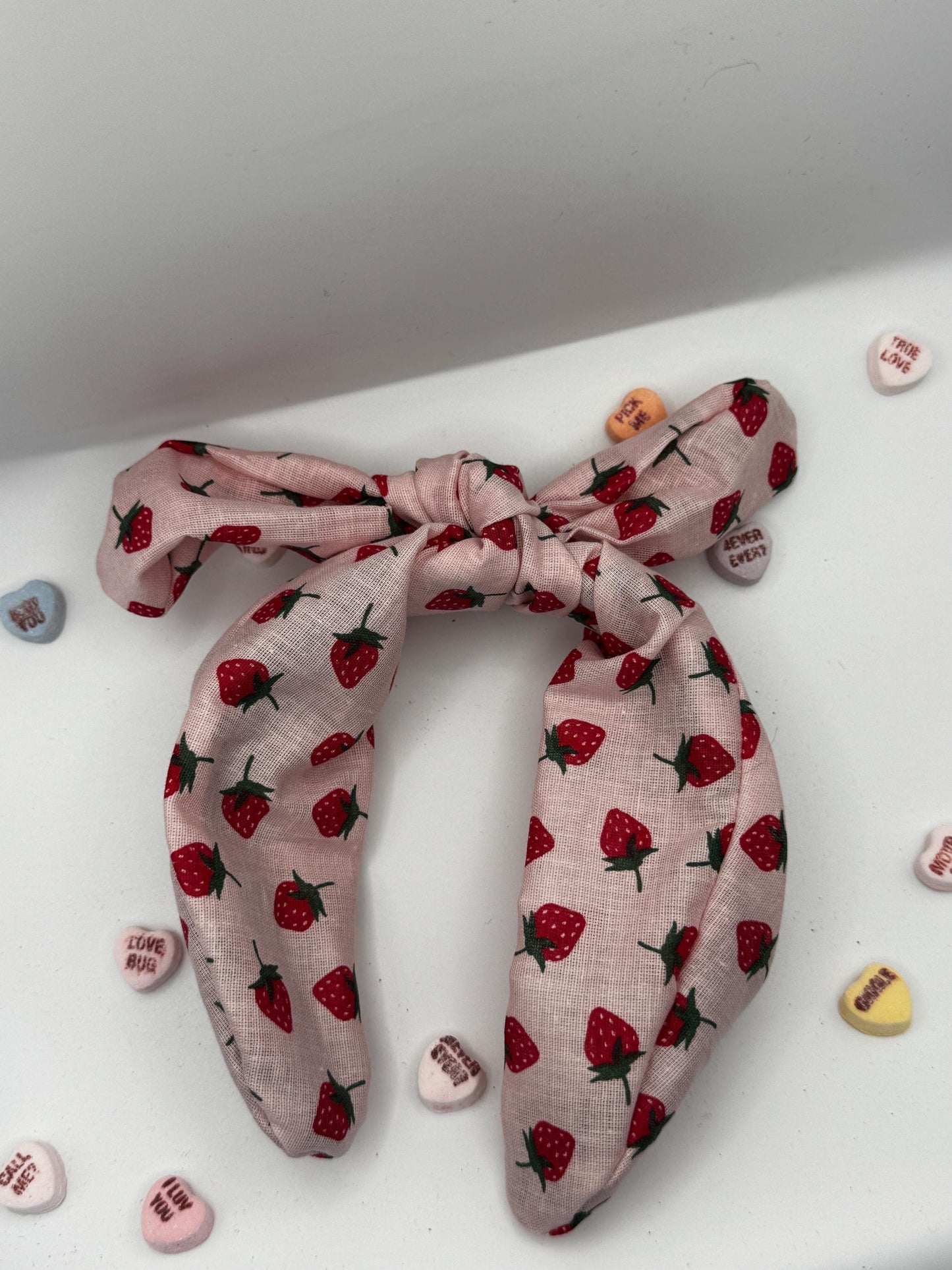 Pink Strawberry Headband | Hard Headband | Bow Headband| Headband for Women and Girls