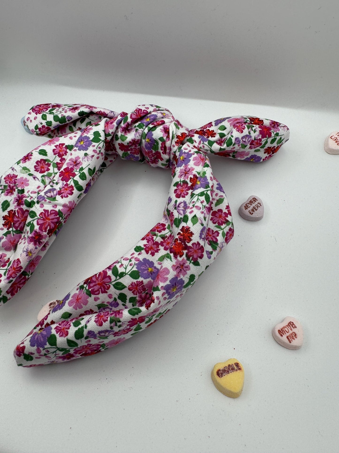 White Pink and Purple Floral Botanical Headband | Hard Headband | Bow Headband| Headband for Women and Girls