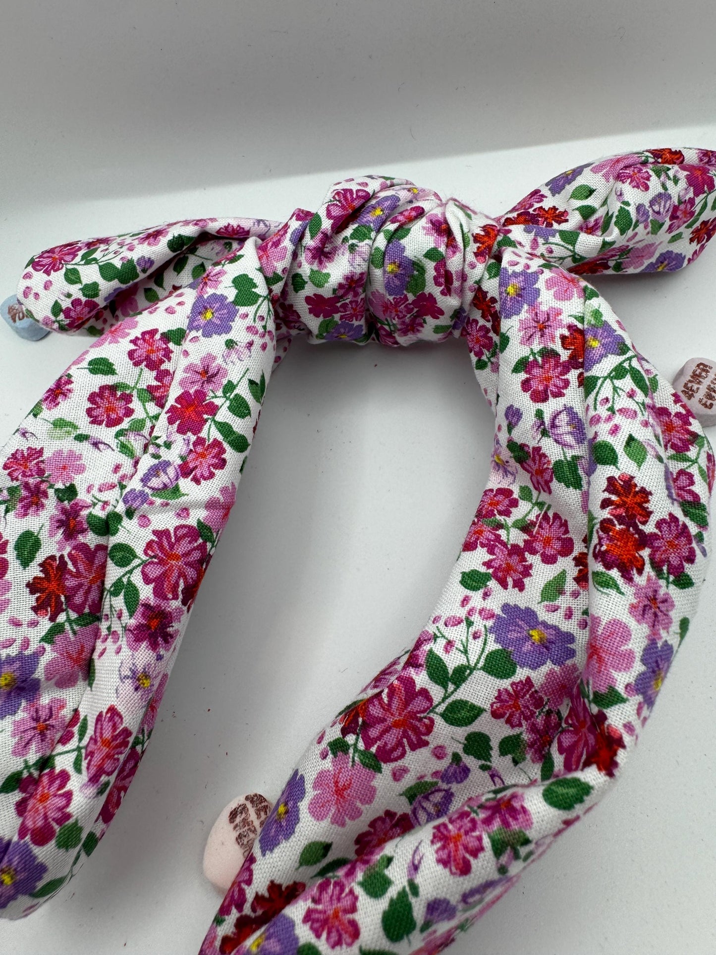 White Pink and Purple Floral Botanical Headband | Hard Headband | Bow Headband| Headband for Women and Girls