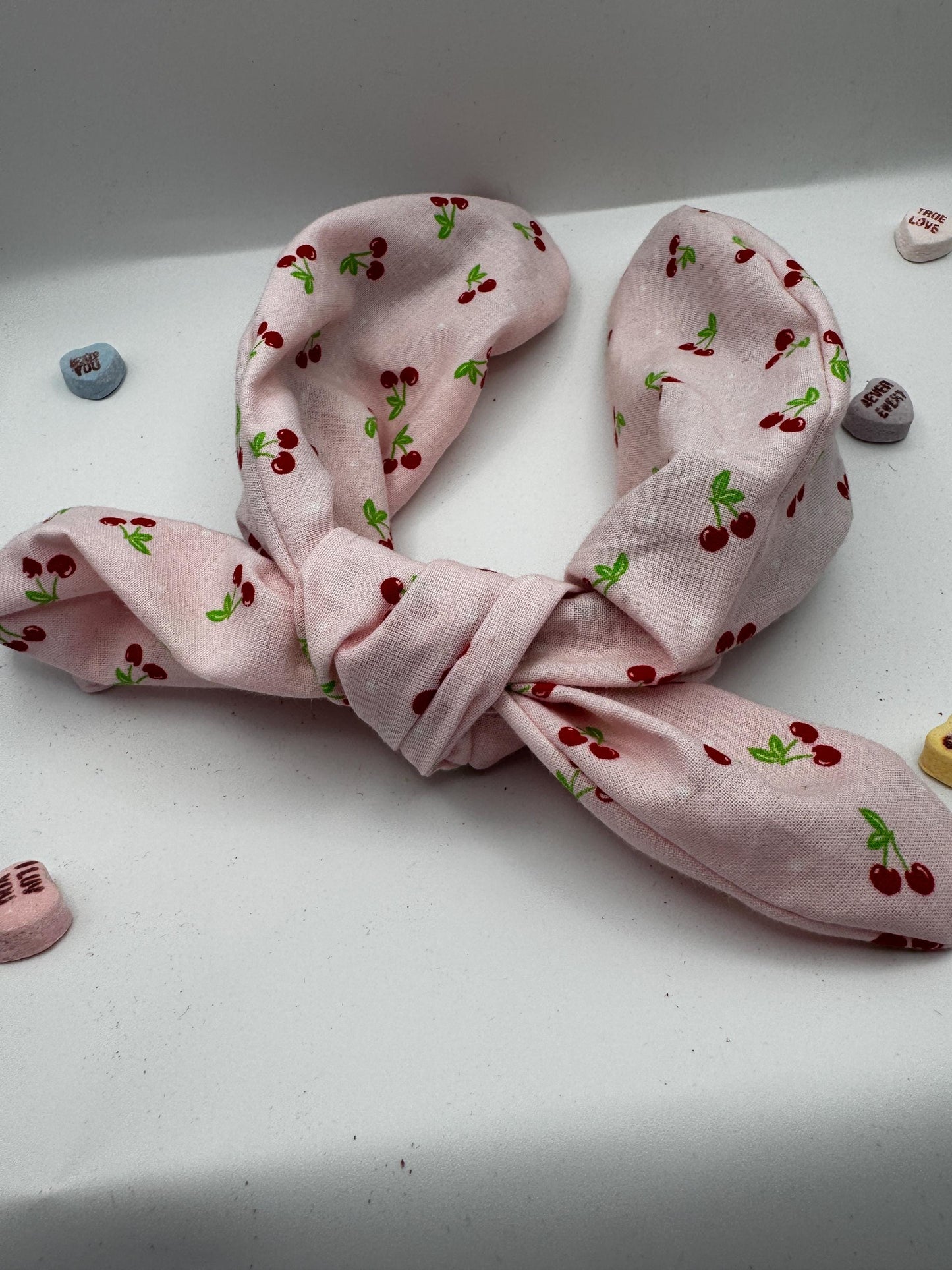 Pink Cherry Valentine's Day Headband | Hard Headband | Bow Headband| Headband for Women and Girls