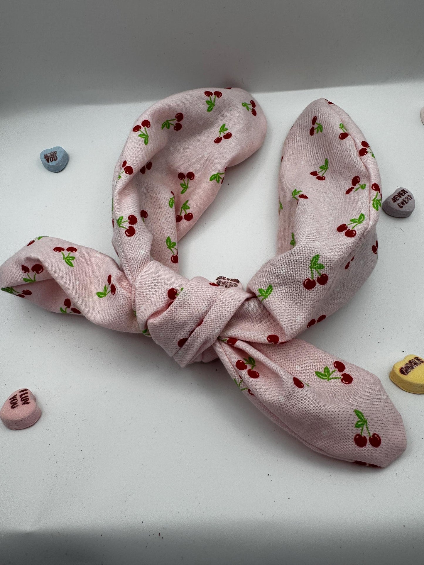 Pink Cherry Valentine's Day Headband | Hard Headband | Bow Headband| Headband for Women and Girls
