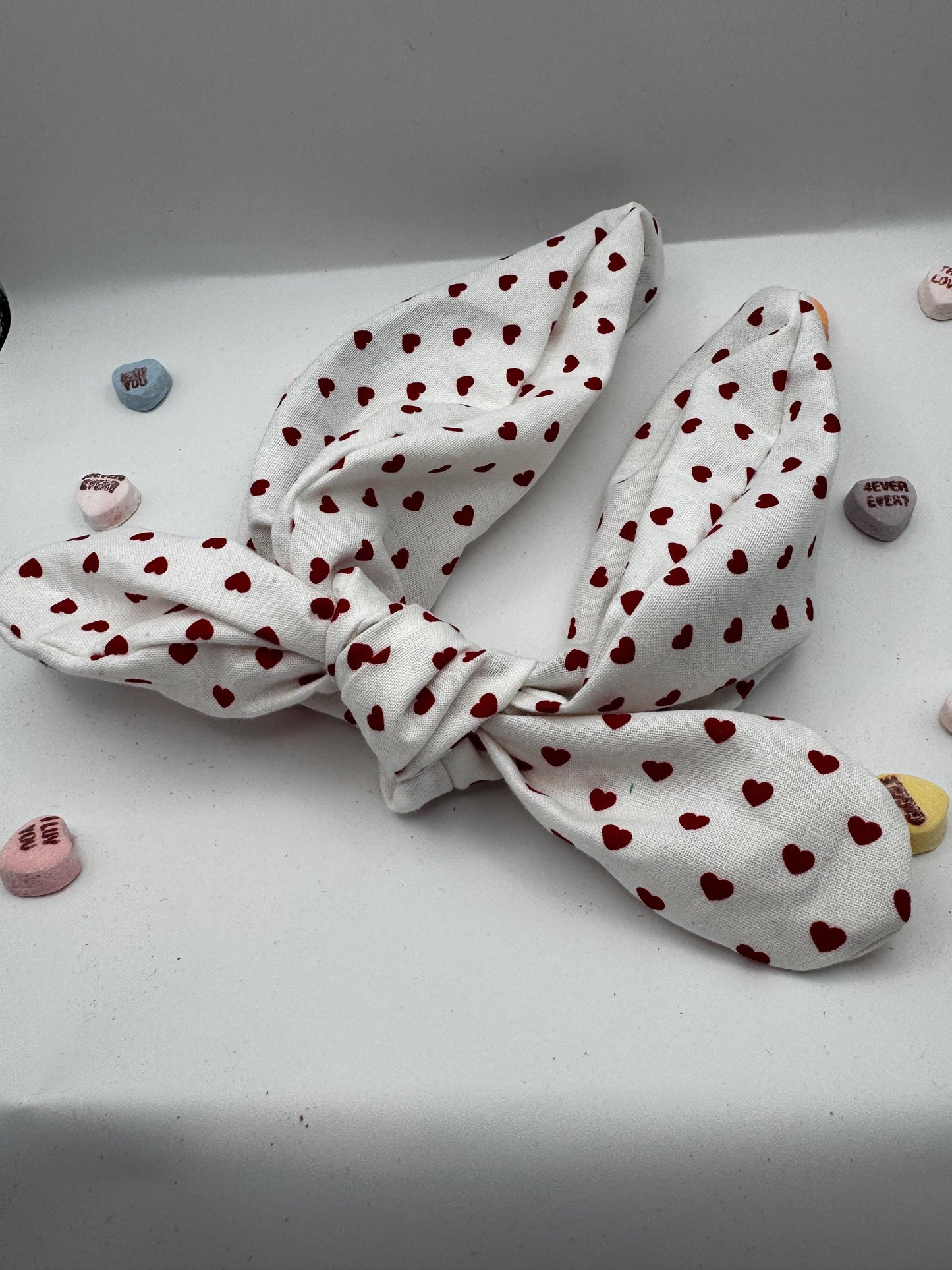White Red Heart Valentine's Day Headband | Hard Headband | Bow Headband| Headband for Women and Girls