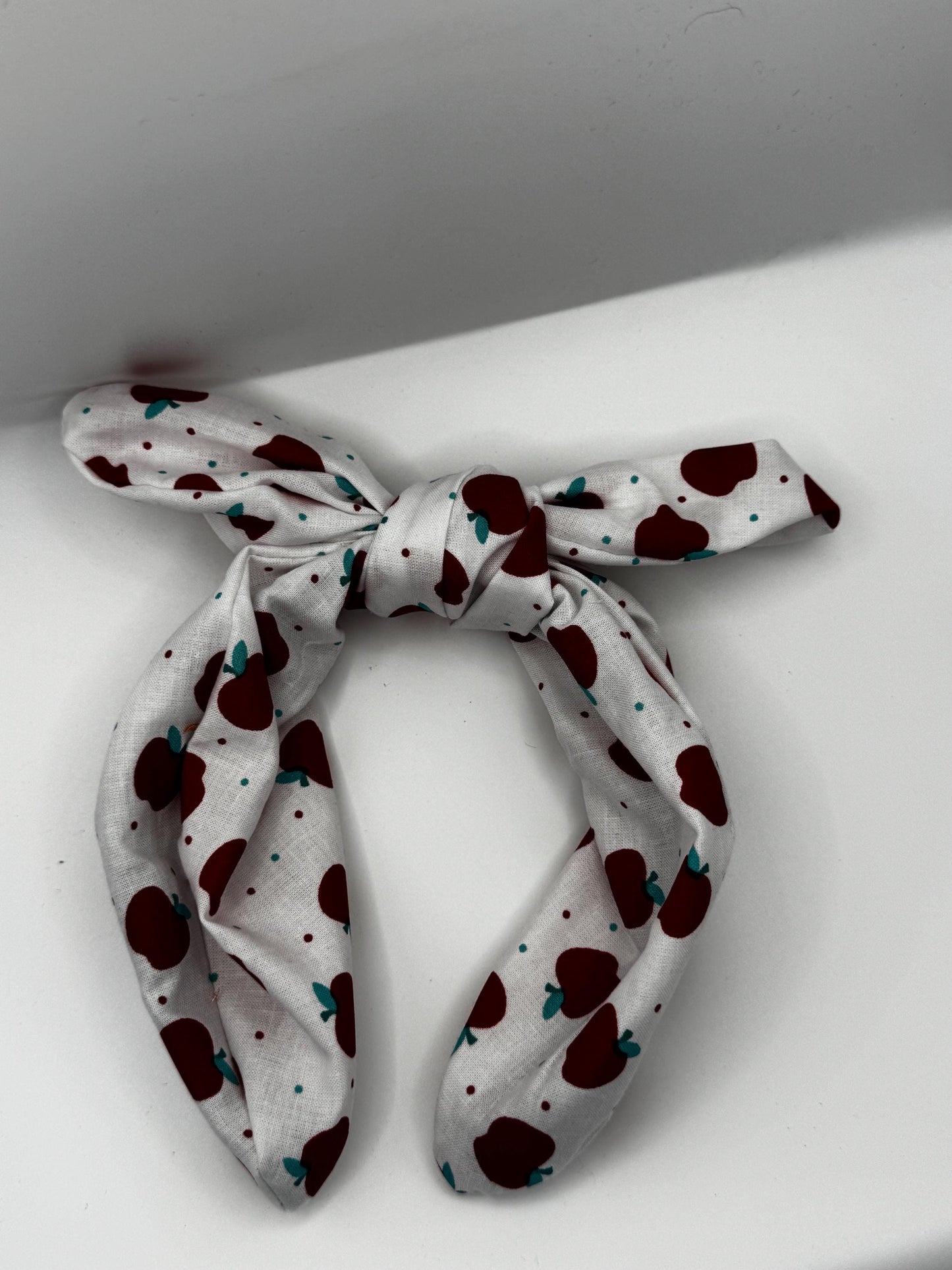 White Red Apple Headband | Hard Headband | Bow Headband| Headband for Women and Girls