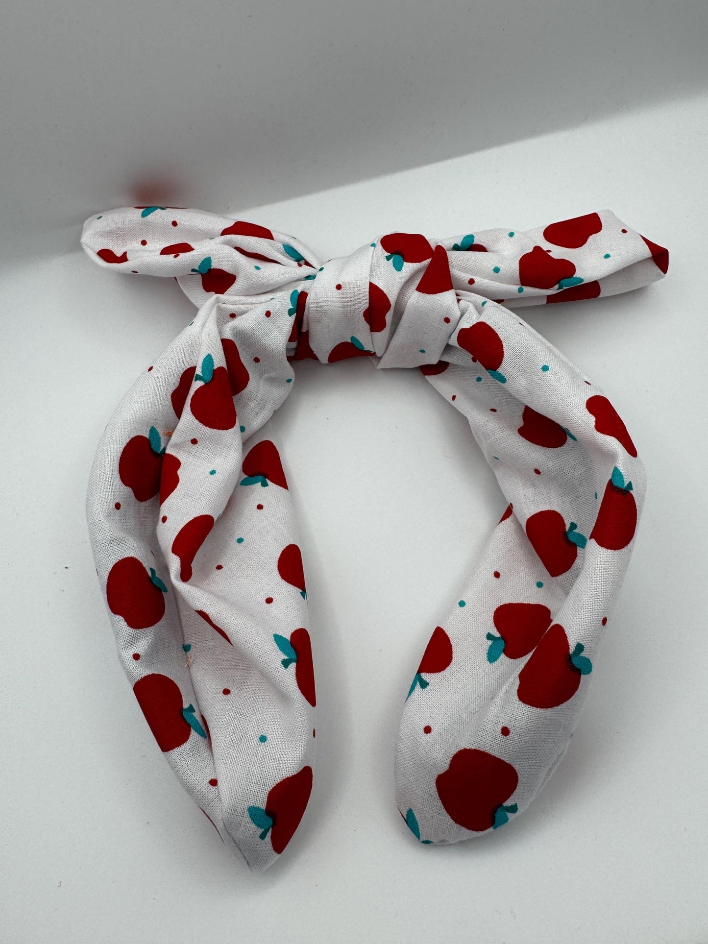 White Red Apple Headband | Hard Headband | Bow Headband| Headband for Women and Girls