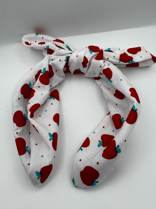 White Red Apple Headband | Hard Headband | Bow Headband| Headband for Women and Girls