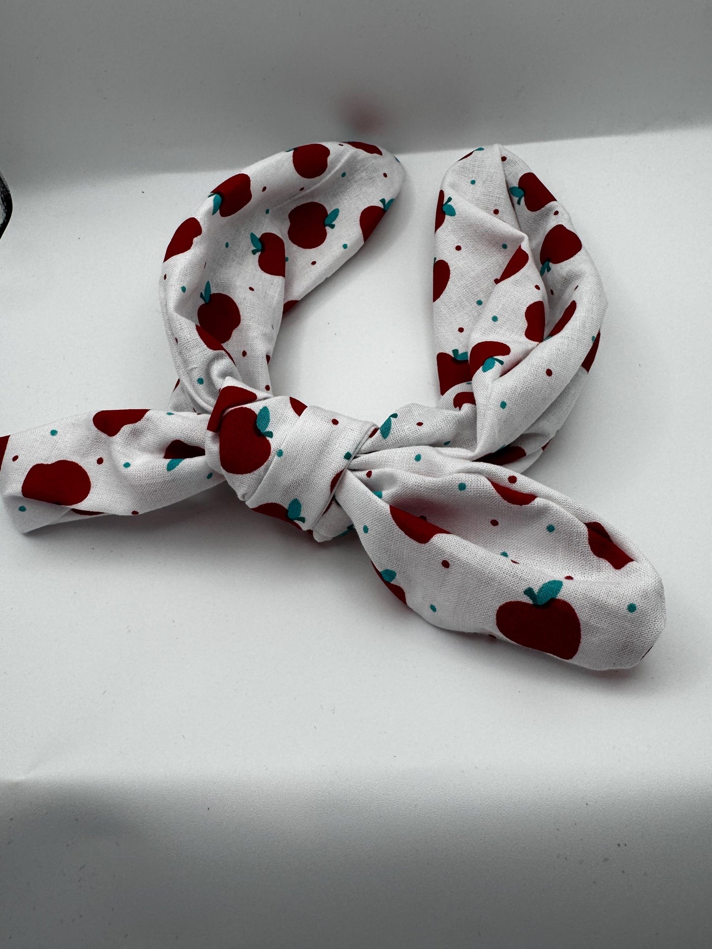 White Red Apple Headband | Hard Headband | Bow Headband| Headband for Women and Girls