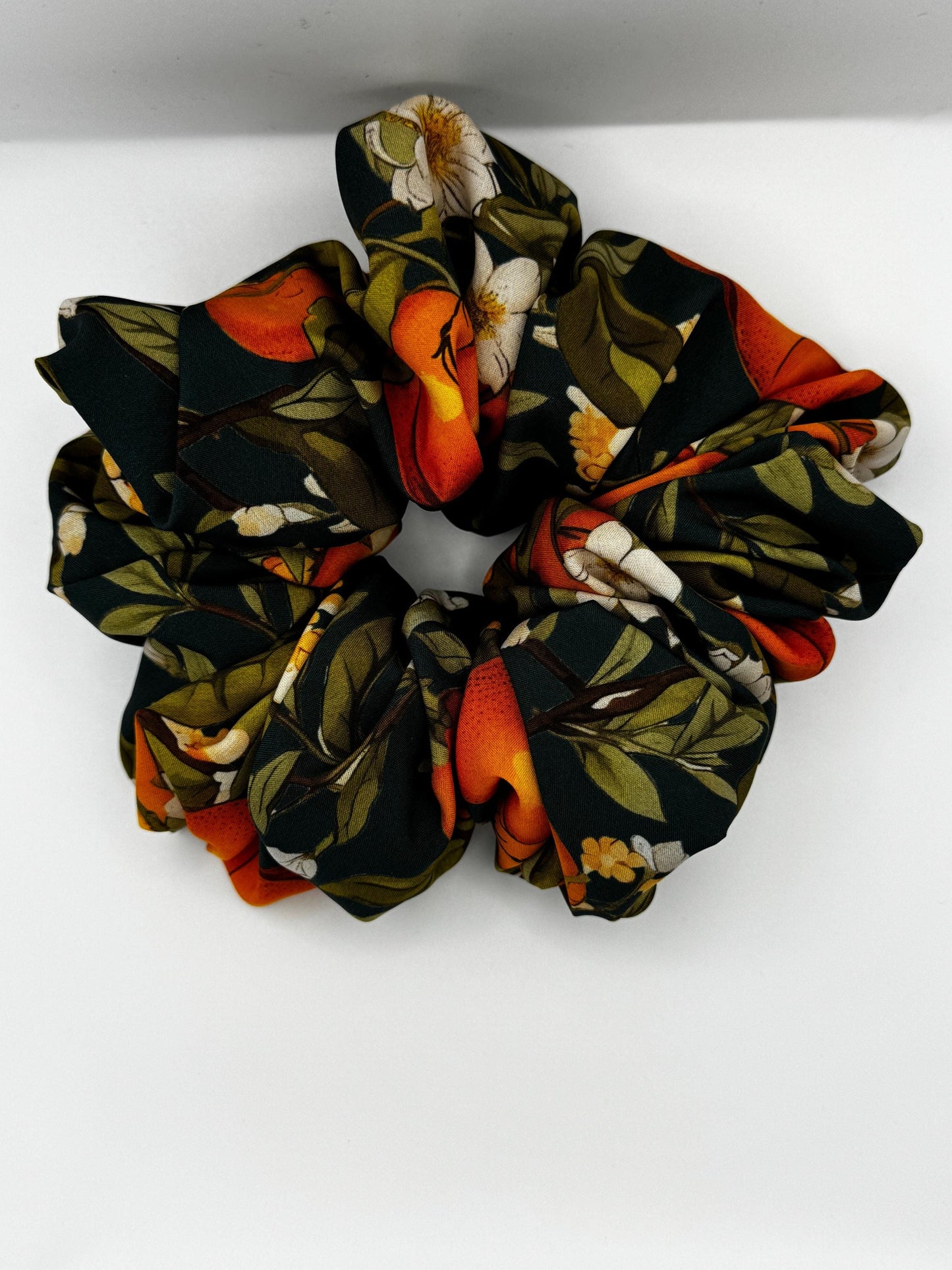 Orange Blossom Green Oversized Jumbo XL Satin Scrunchie | Bridal Gifts | Bridesmaid Gift | Gifts for Her