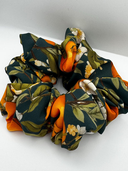 Orange Blossom Green Oversized Jumbo XL Satin Scrunchie | Bridal Gifts | Bridesmaid Gift | Gifts for Her