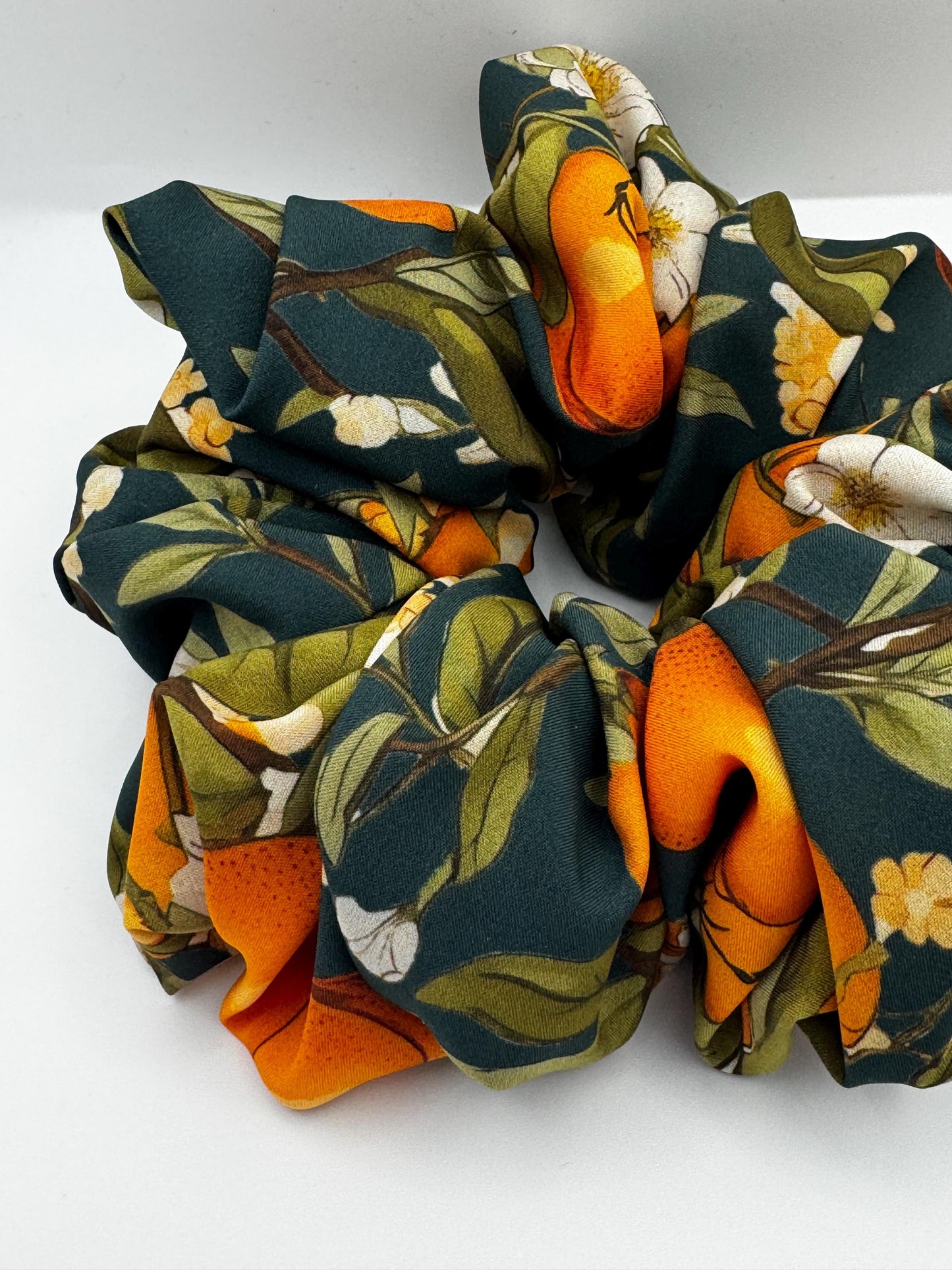 Orange Blossom Green Oversized Jumbo XL Satin Scrunchie | Bridal Gifts | Bridesmaid Gift | Gifts for Her