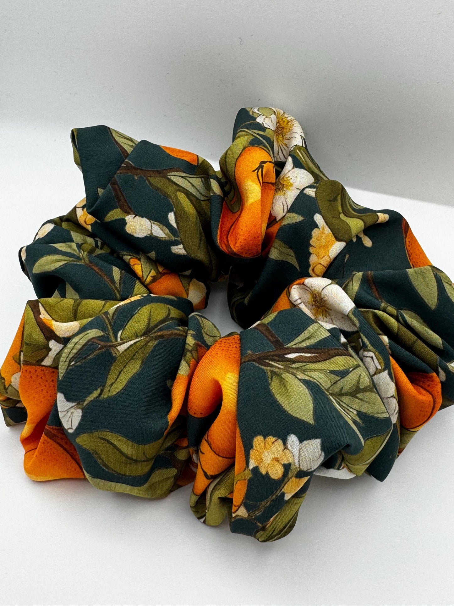 Orange Blossom Green Oversized Jumbo XL Satin Scrunchie | Bridal Gifts | Bridesmaid Gift | Gifts for Her