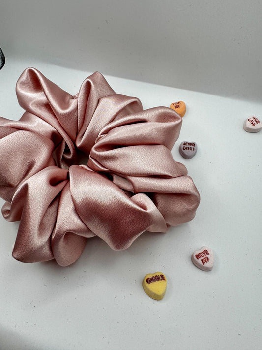 Pastel Pink Oversized Jumbo XL Satin Scrunchie | Bridal Gift | Bridesmaid Gift | Gifts for Her