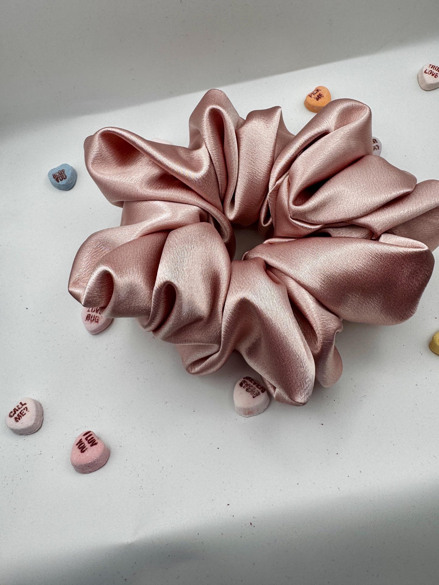 Pastel Pink Oversized Jumbo XL Satin Scrunchie | Bridal Gift | Bridesmaid Gift | Gifts for Her