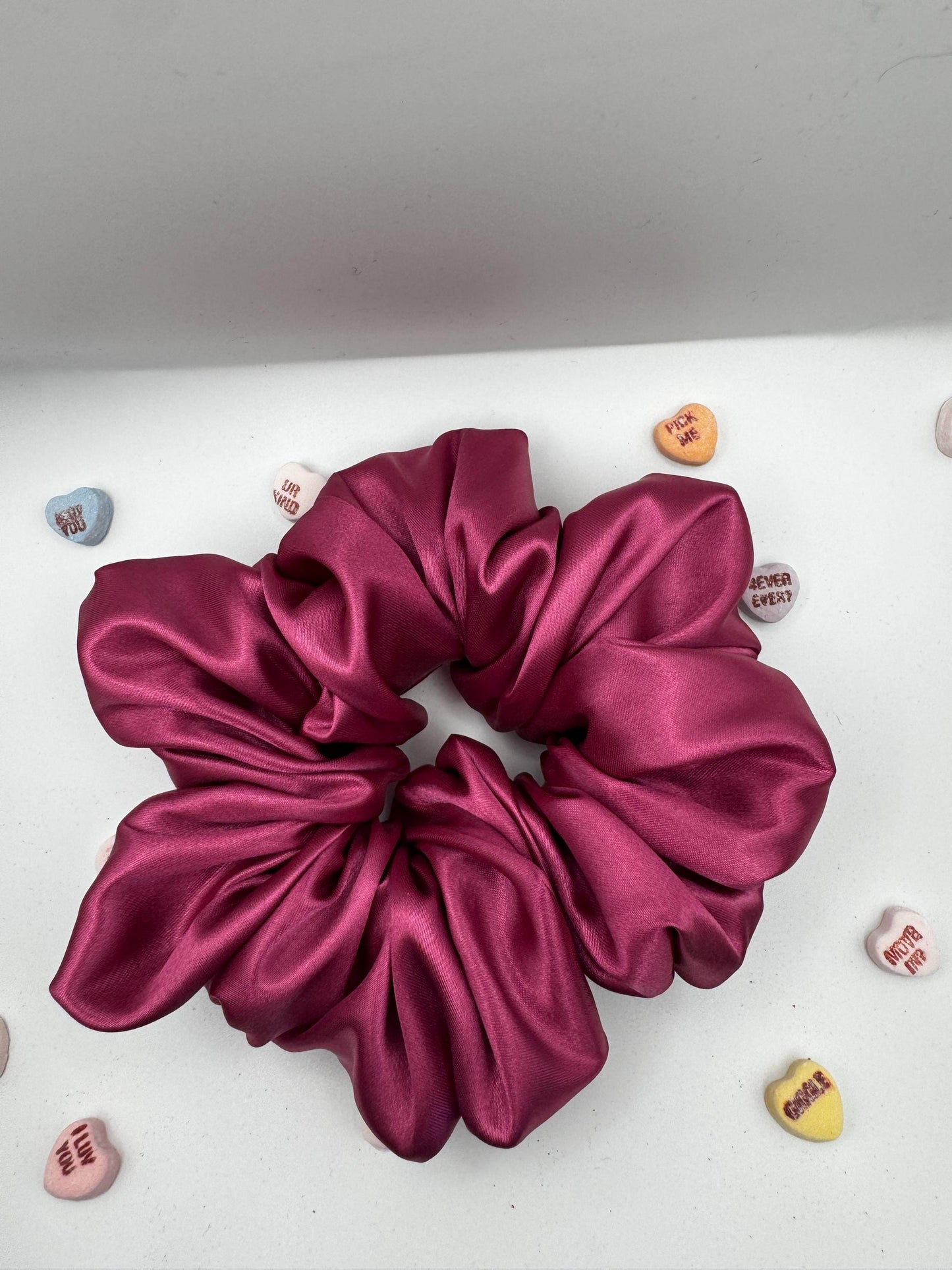 Bright Pink Oversized Jumbo XL Satin Scrunchie | Bridal Gift | Bridesmaid Gift | Gifts for Her