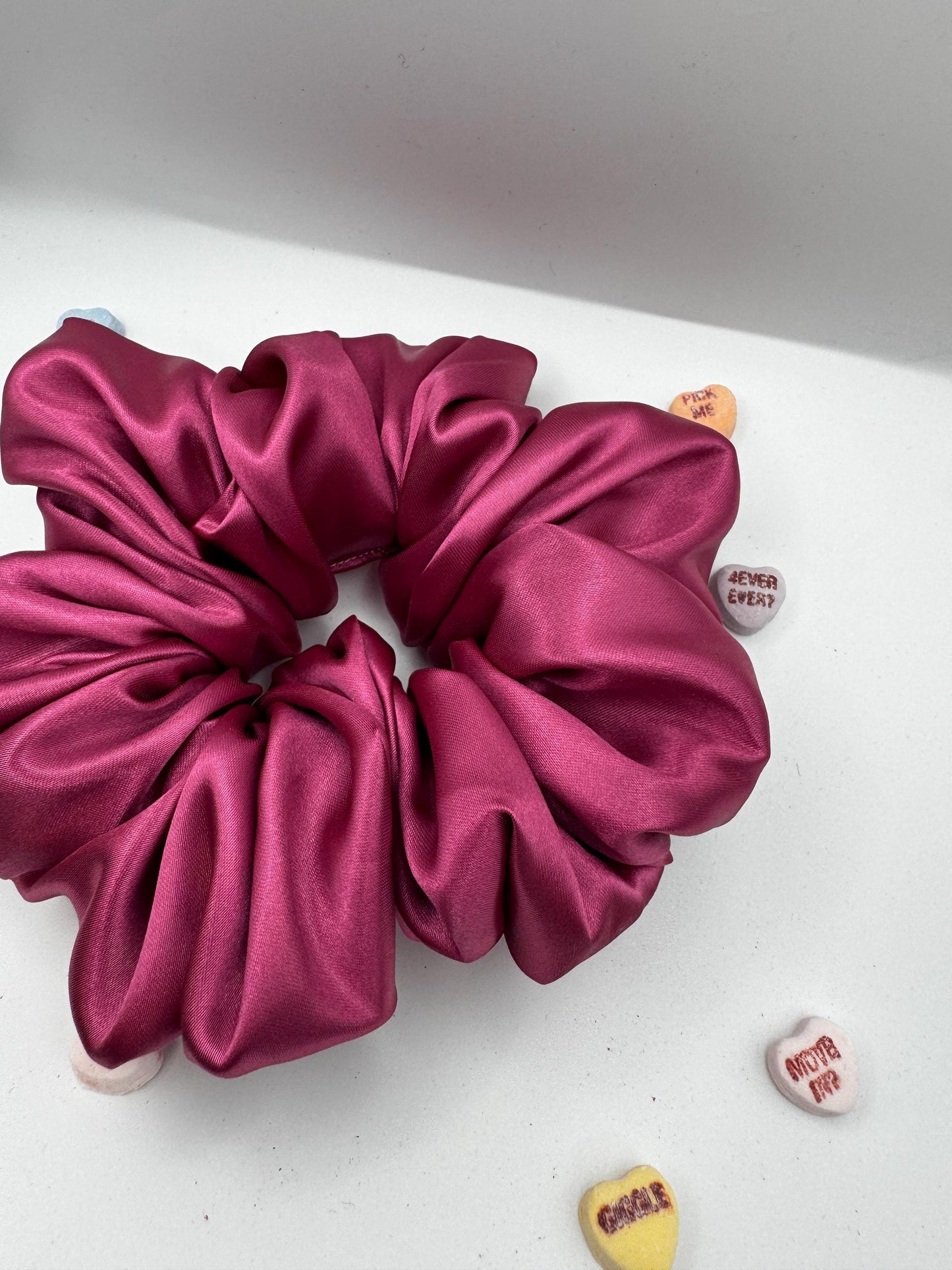 Bright Pink Oversized Jumbo XL Satin Scrunchie | Bridal Gift | Bridesmaid Gift | Gifts for Her