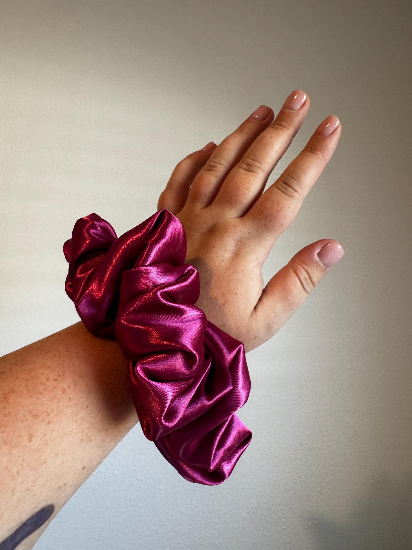 Bright Pink Oversized Jumbo XL Satin Scrunchie | Bridal Gift | Bridesmaid Gift | Gifts for Her