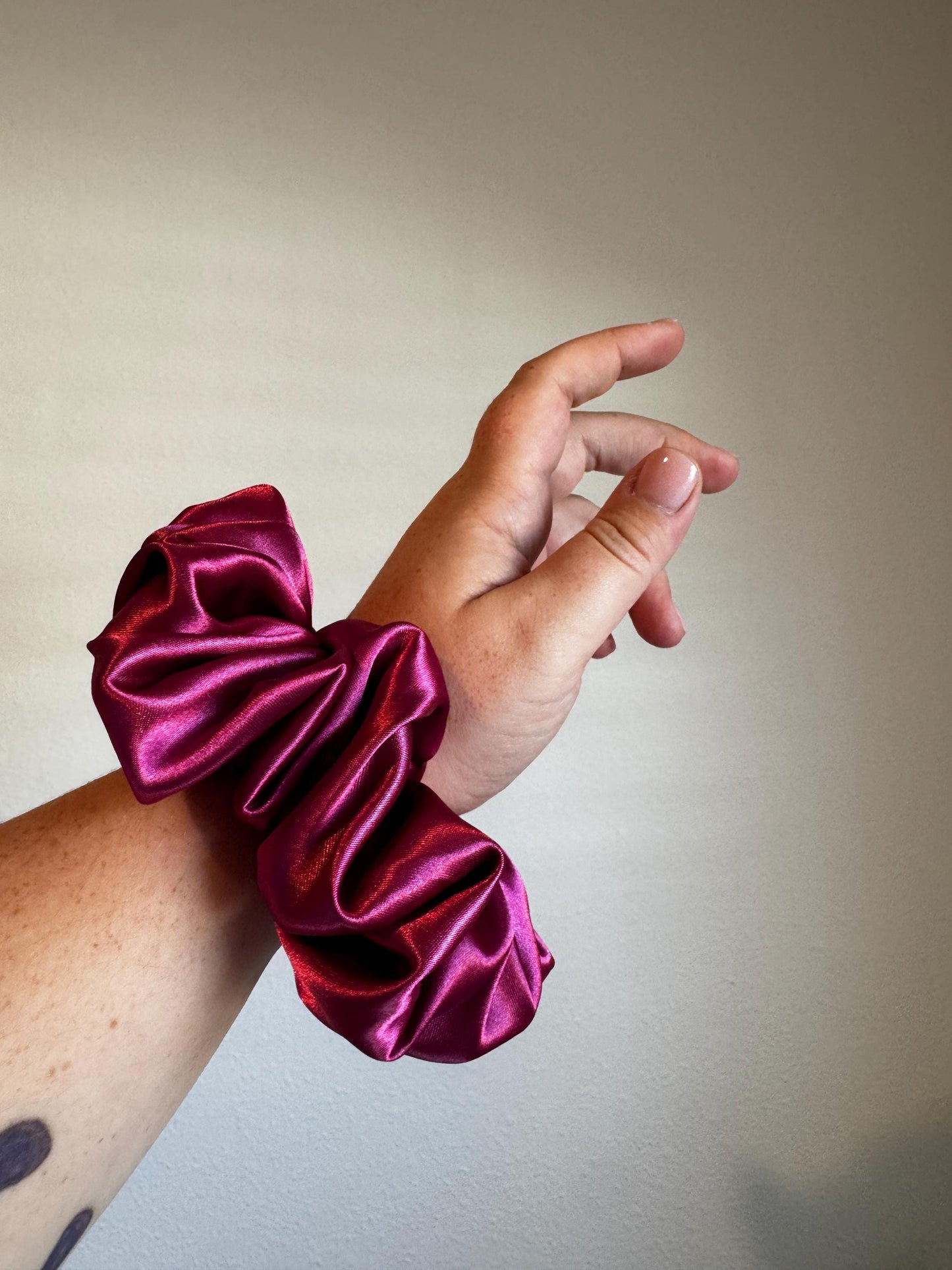Bright Pink Oversized Jumbo XL Satin Scrunchie | Bridal Gift | Bridesmaid Gift | Gifts for Her