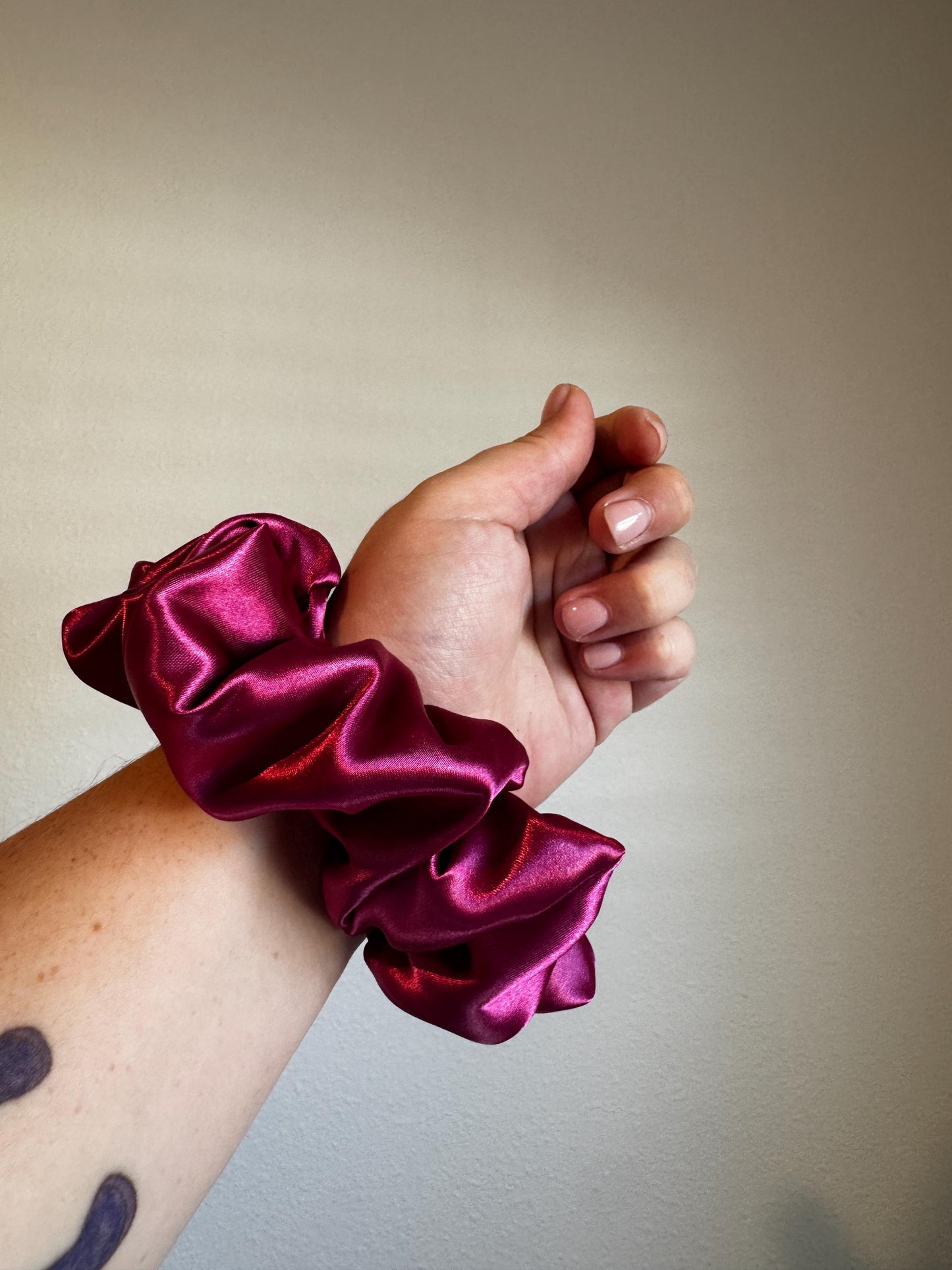 Bright Pink Oversized Jumbo XL Satin Scrunchie | Bridal Gift | Bridesmaid Gift | Gifts for Her