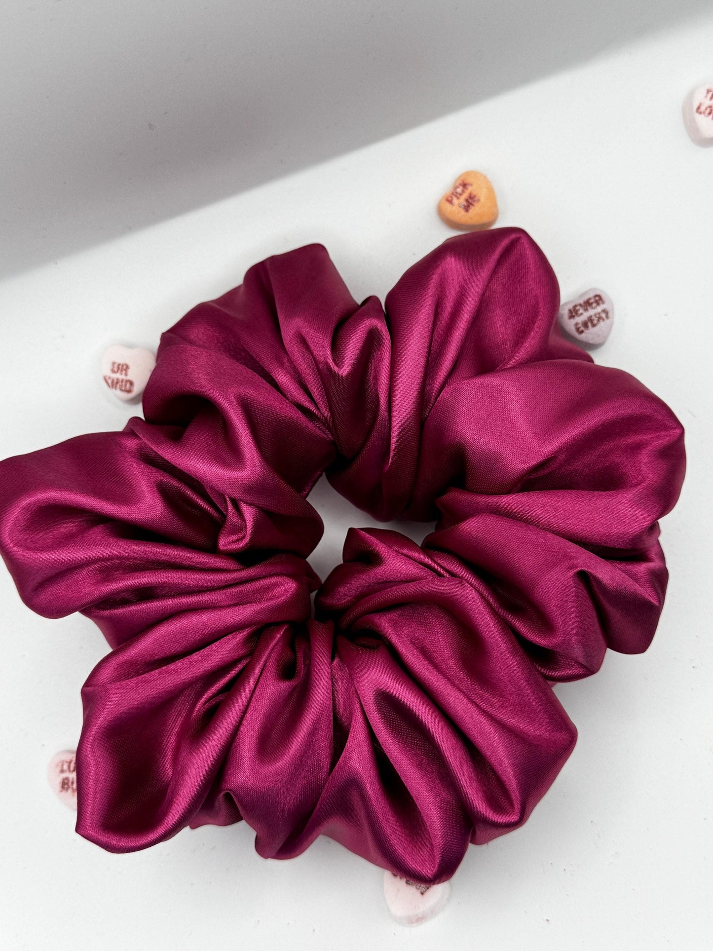 Bright Pink Oversized Jumbo XL Satin Scrunchie | Bridal Gift | Bridesmaid Gift | Gifts for Her