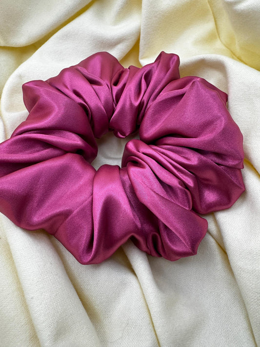 Bright Pink Oversized Jumbo XL Satin Scrunchie | Bridal Gift | Bridesmaid Gift | Gifts for Her