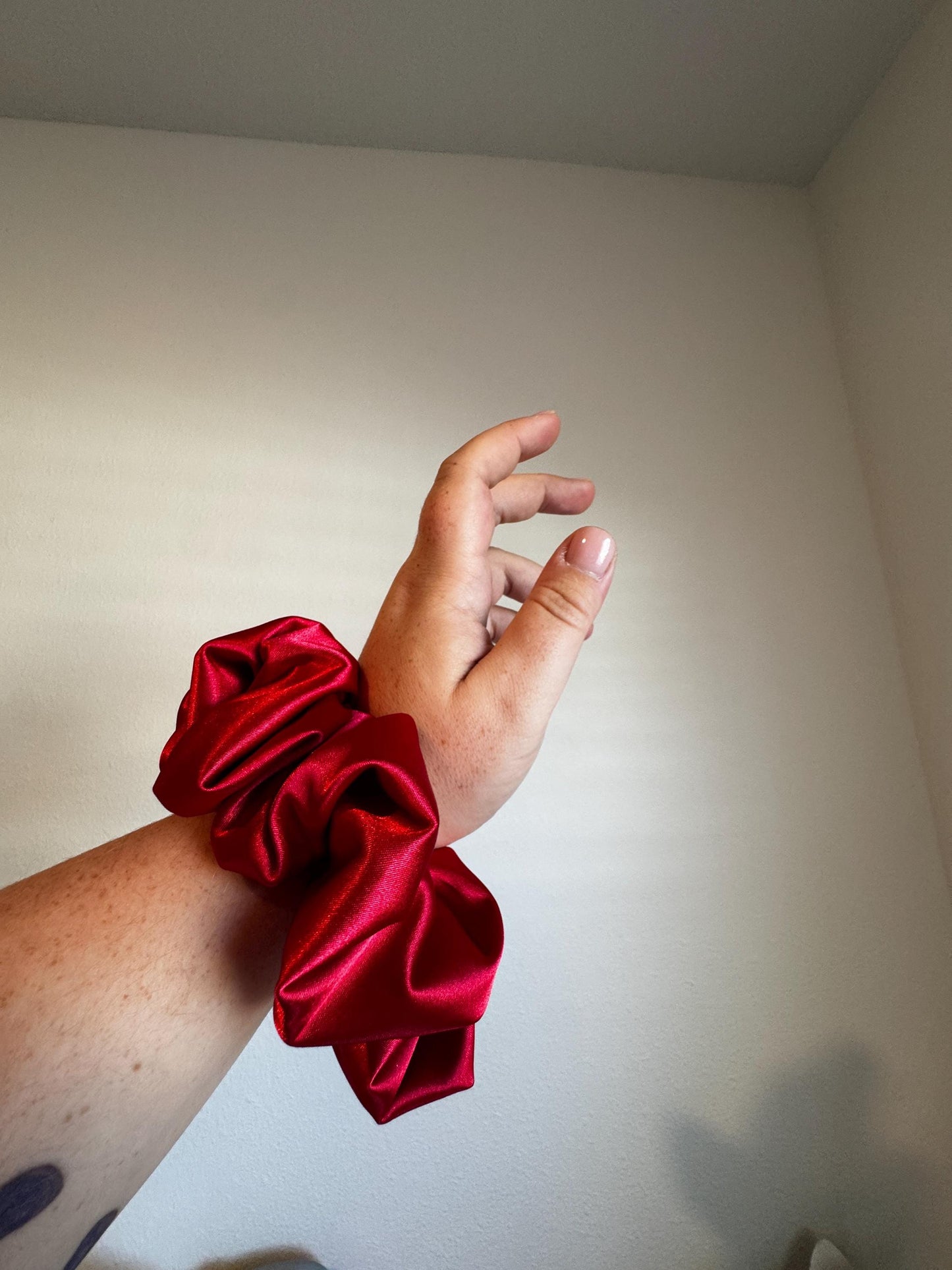 Bright Red Valentine Oversized Jumbo XL Satin Scrunchie | Bridal Gift | Bridesmaid Gift | Gifts for Her
