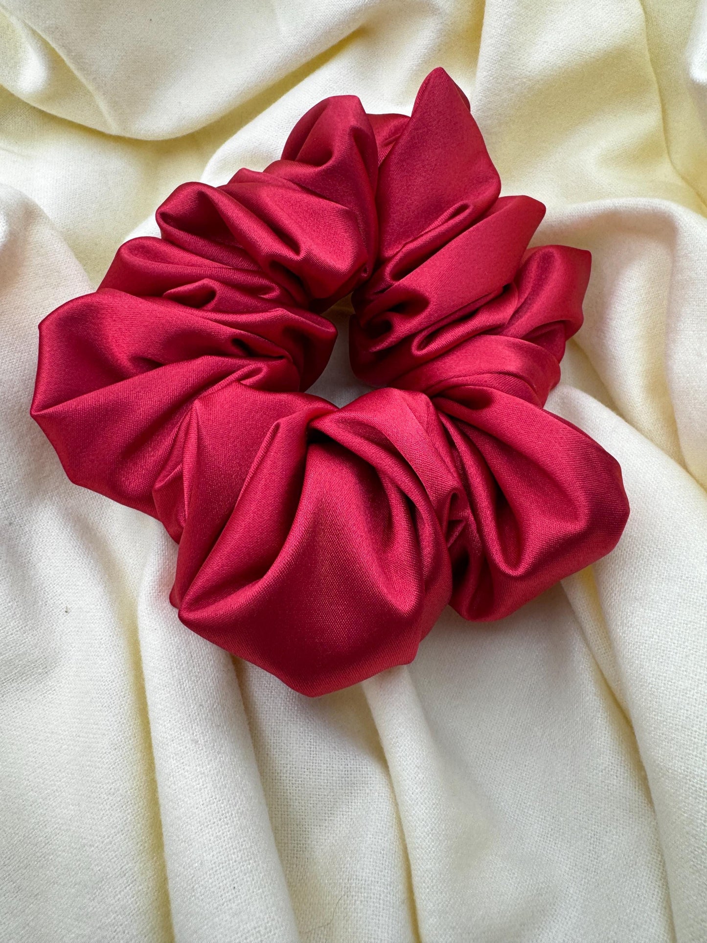 Bright Red Valentine Oversized Jumbo XL Satin Scrunchie | Bridal Gift | Bridesmaid Gift | Gifts for Her