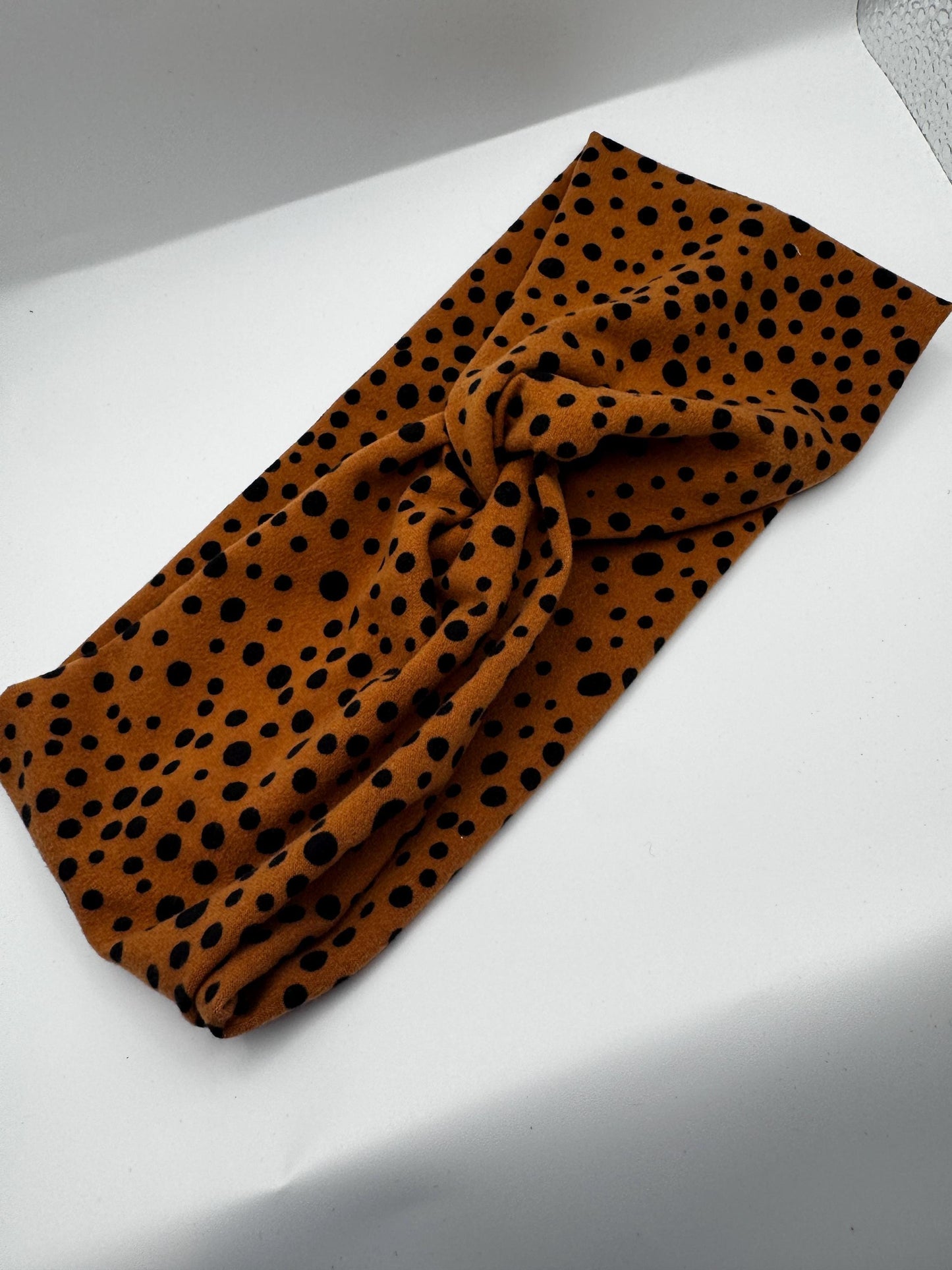 Brown and Black Polka Dot Twist Headband | Soft Headband | Hair Wrap | Headband for Women and Girls