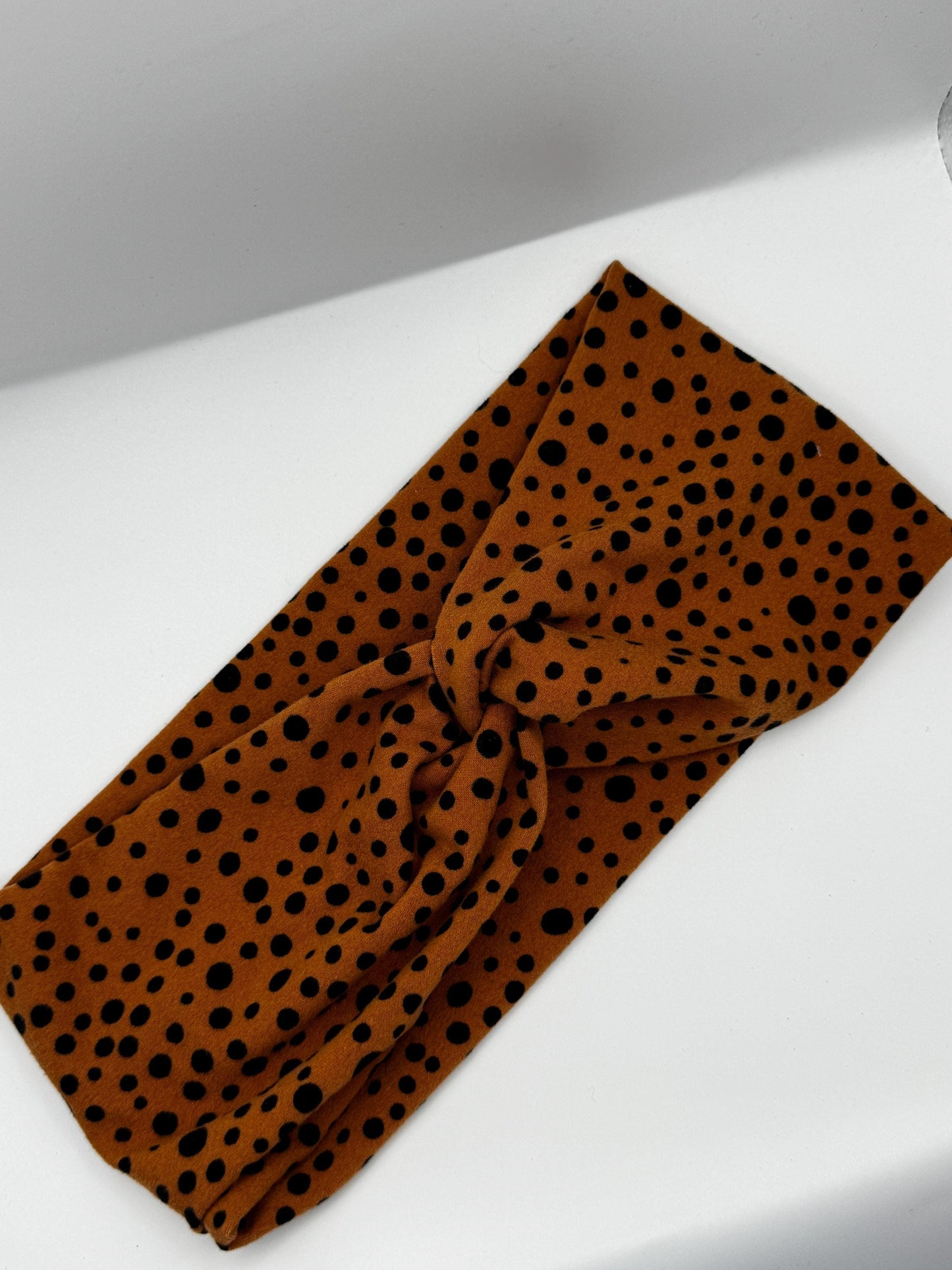 Brown and Black Polka Dot Twist Headband | Soft Headband | Hair Wrap | Headband for Women and Girls