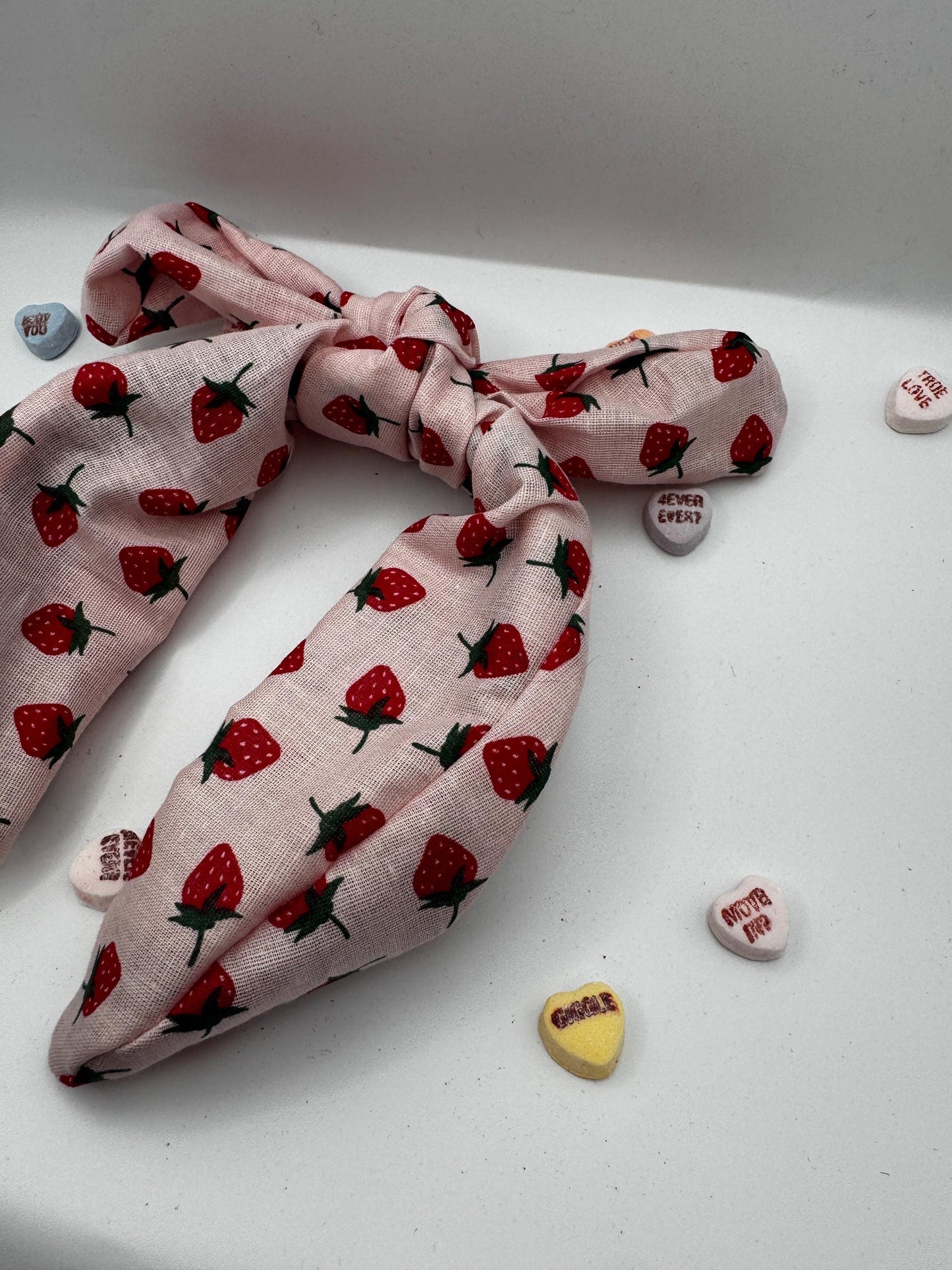 Pink Strawberry Headband | Hard Headband | Bow Headband| Headband for Women and Girls
