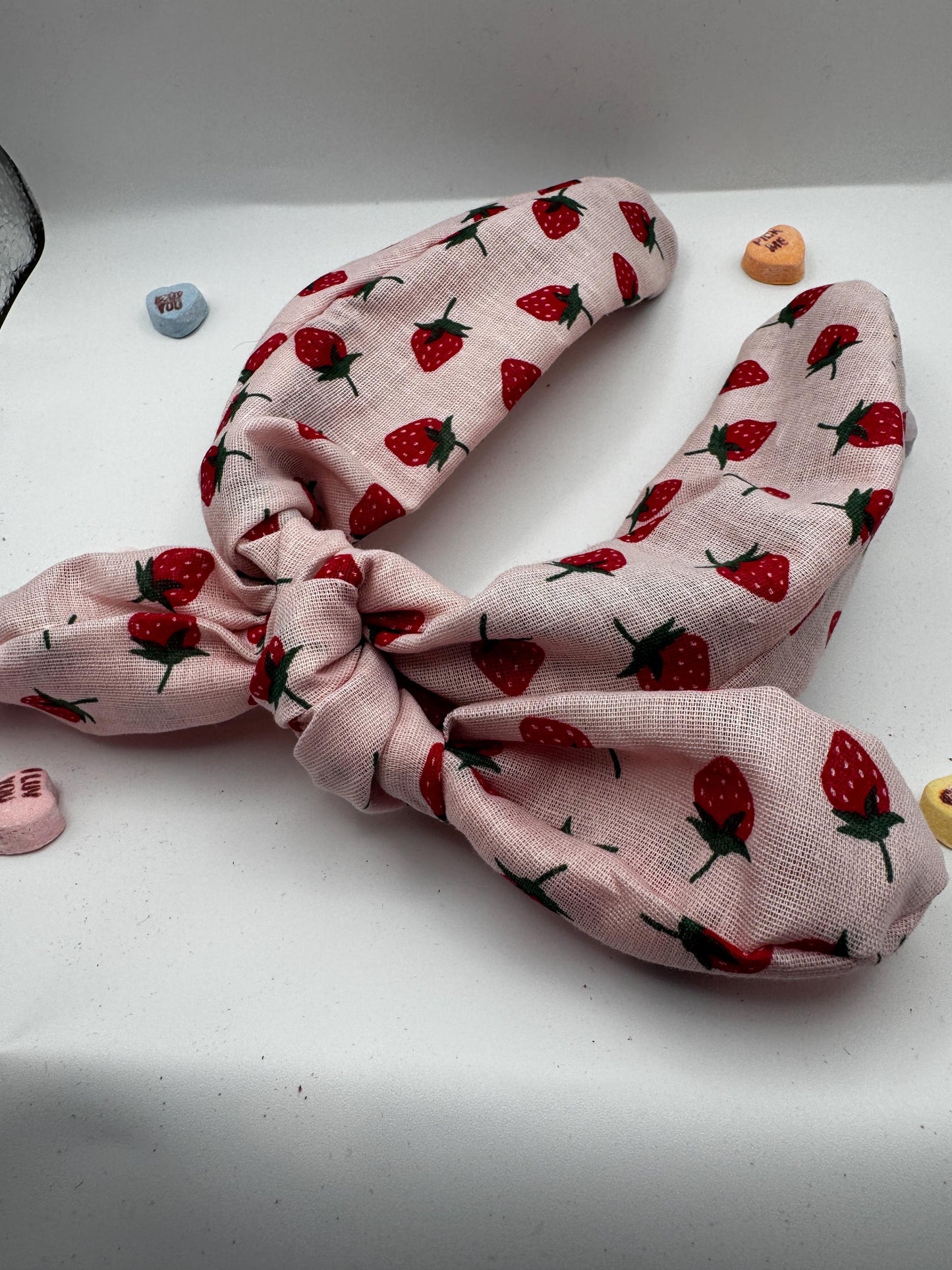 Pink Strawberry Headband | Hard Headband | Bow Headband| Headband for Women and Girls