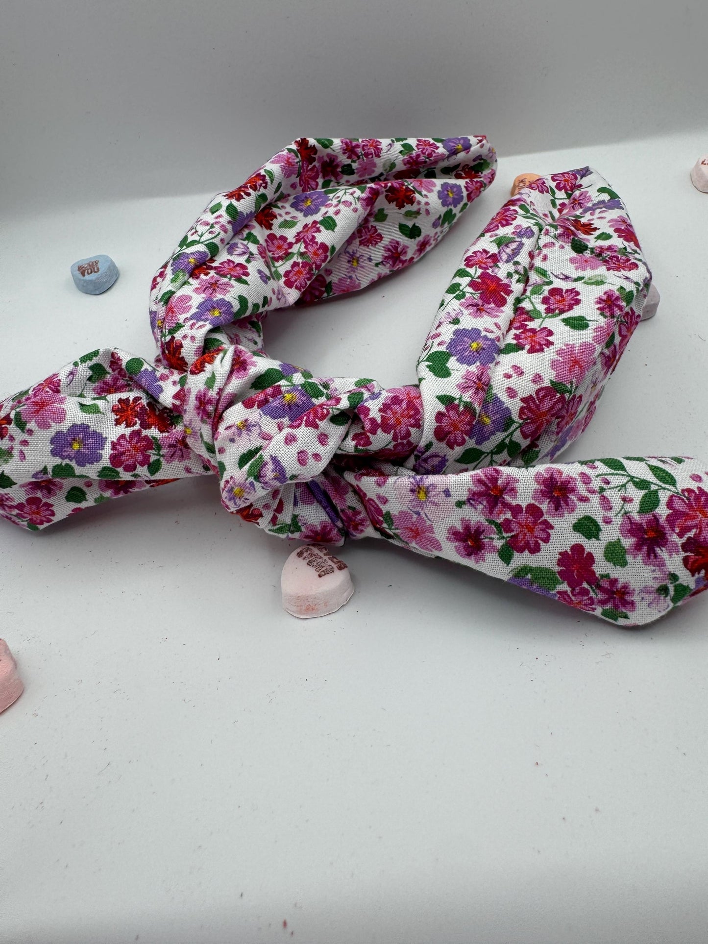 White Pink and Purple Floral Botanical Headband | Hard Headband | Bow Headband| Headband for Women and Girls