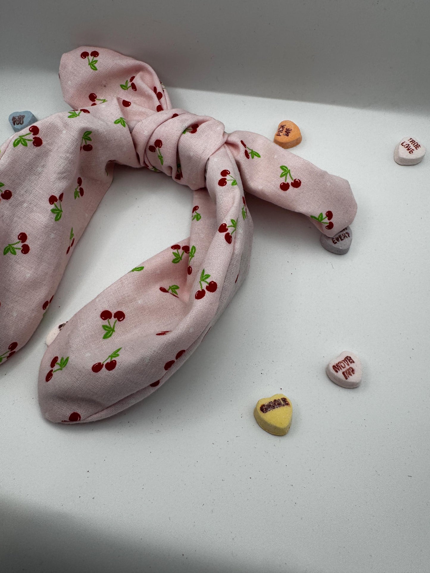 Pink Cherry Valentine's Day Headband | Hard Headband | Bow Headband| Headband for Women and Girls