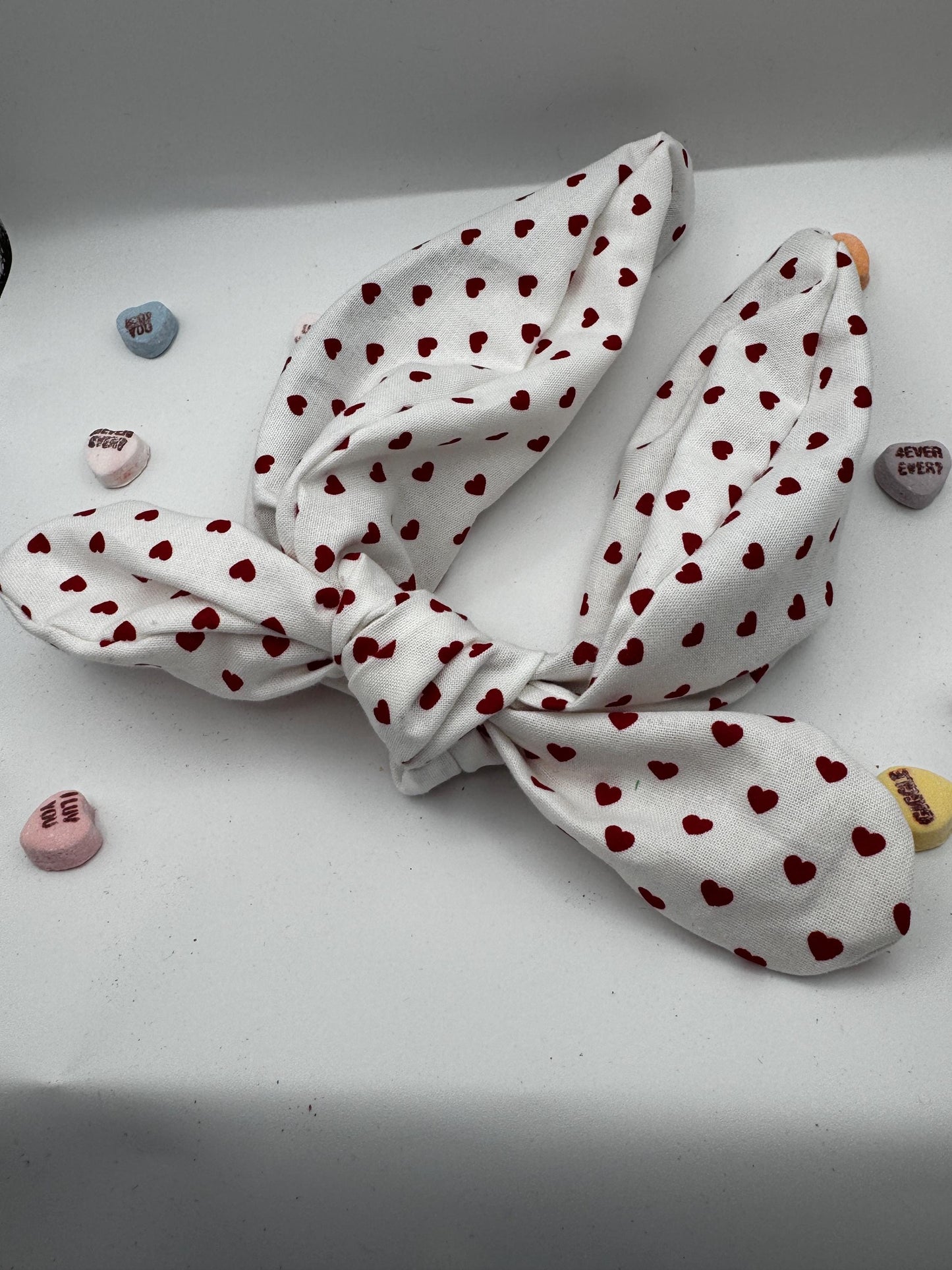 White Red Heart Valentine's Day Headband | Hard Headband | Bow Headband| Headband for Women and Girls