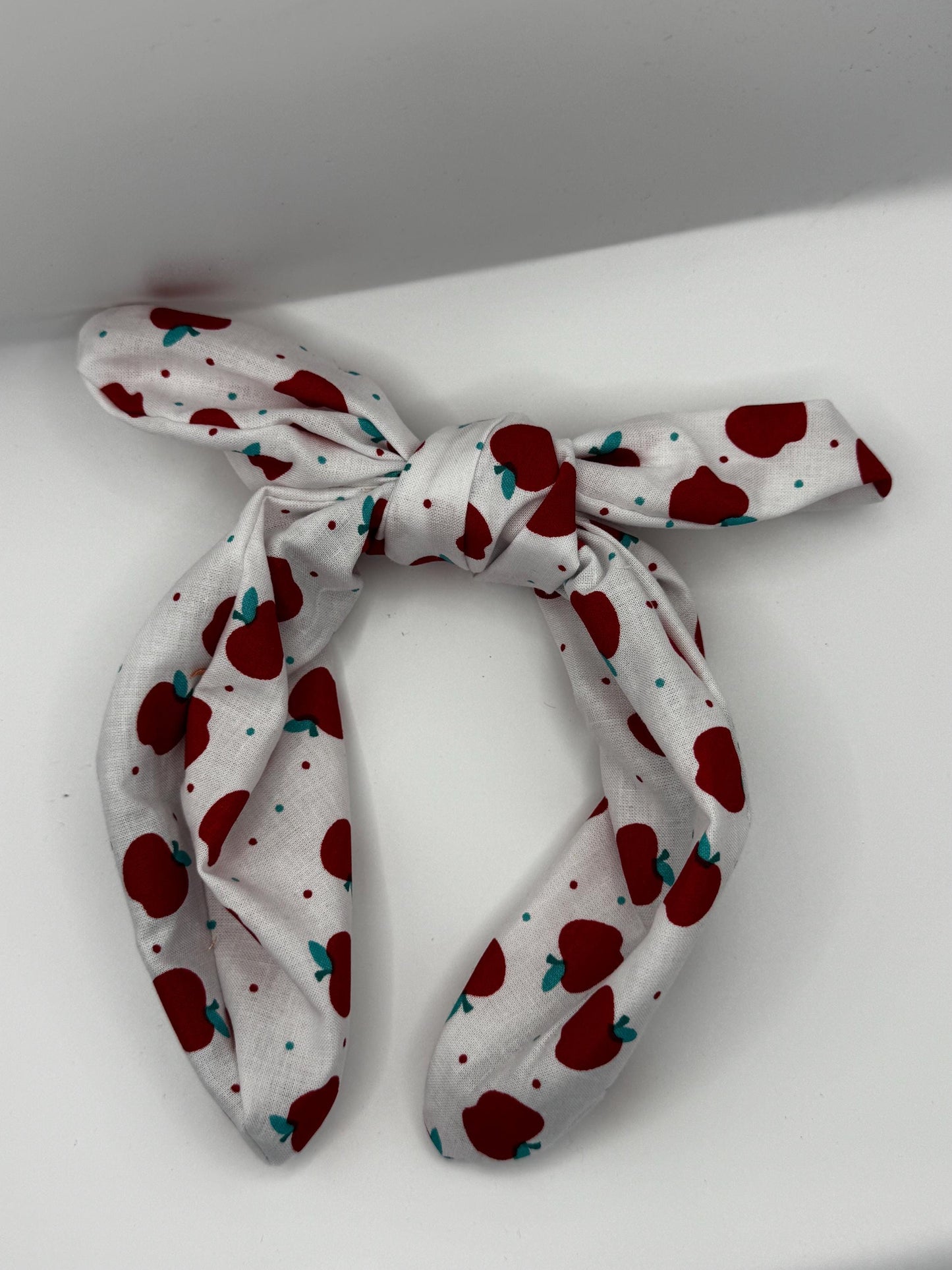 White Red Apple Headband | Hard Headband | Bow Headband| Headband for Women and Girls