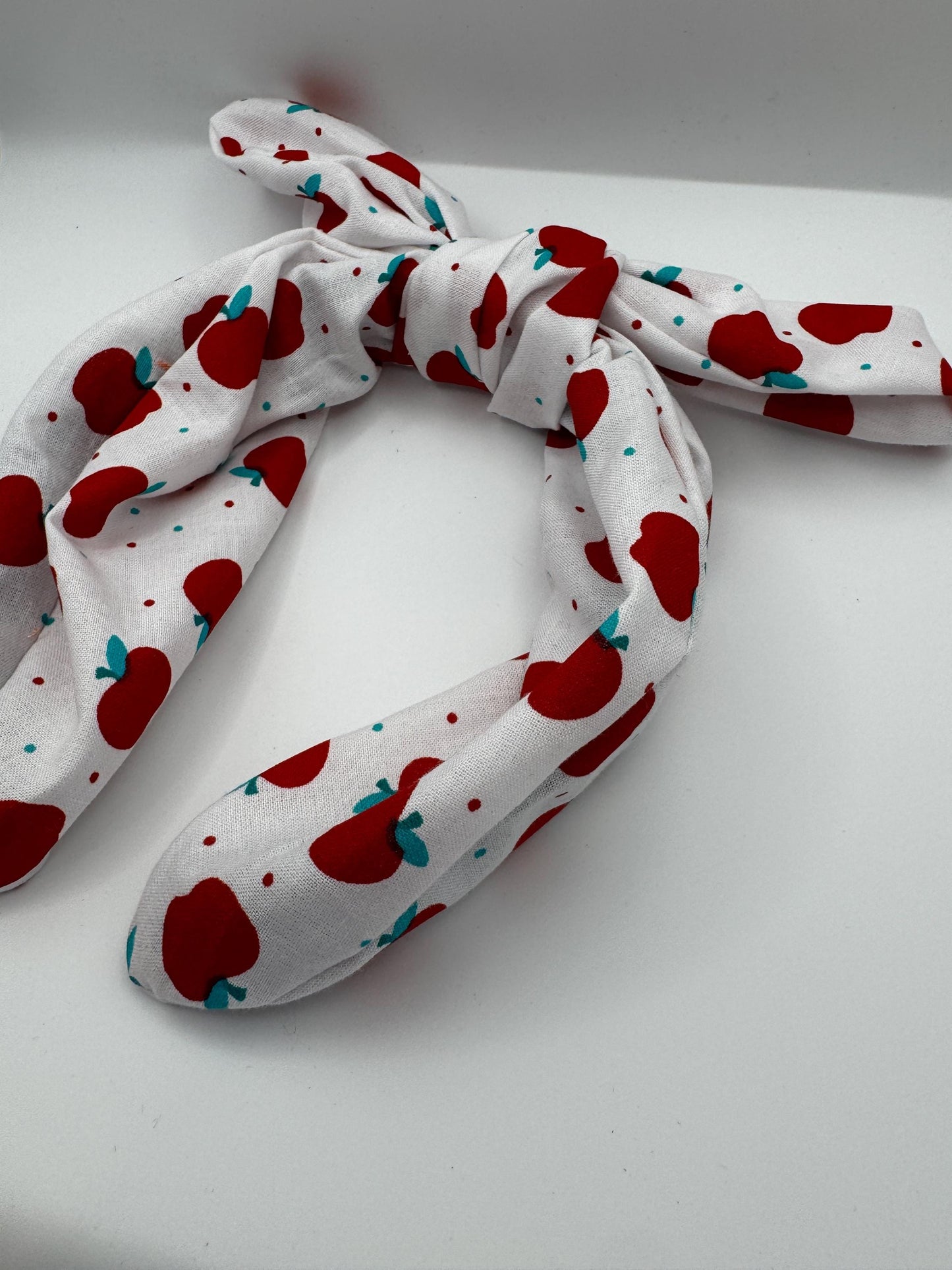 White Red Apple Headband | Hard Headband | Bow Headband| Headband for Women and Girls