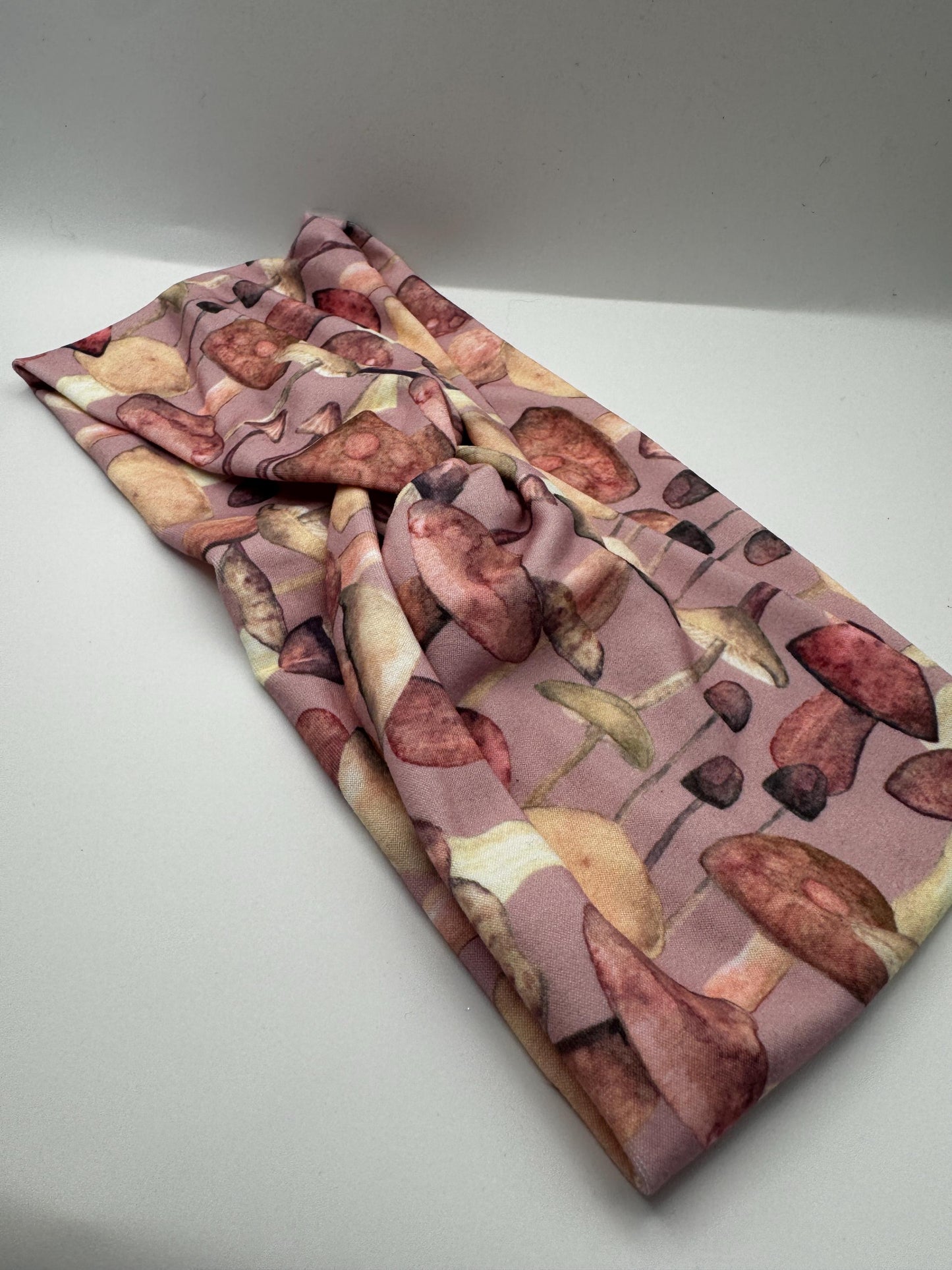 Purple Mushroom Plant Print Twist Headband | Soft Headband | Hair Wrap | Headband for Women and Girls