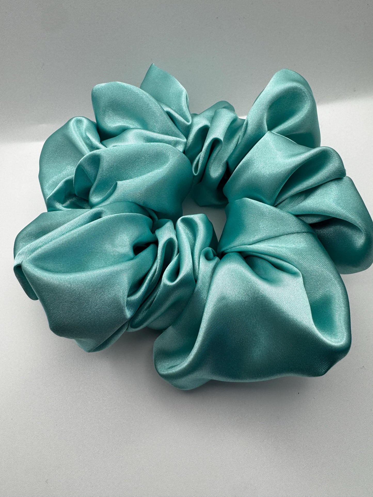Bright Ocean Blue Satin Scrunchie | Bridal Gift | Bridesmaid Gift | Gifts for Her