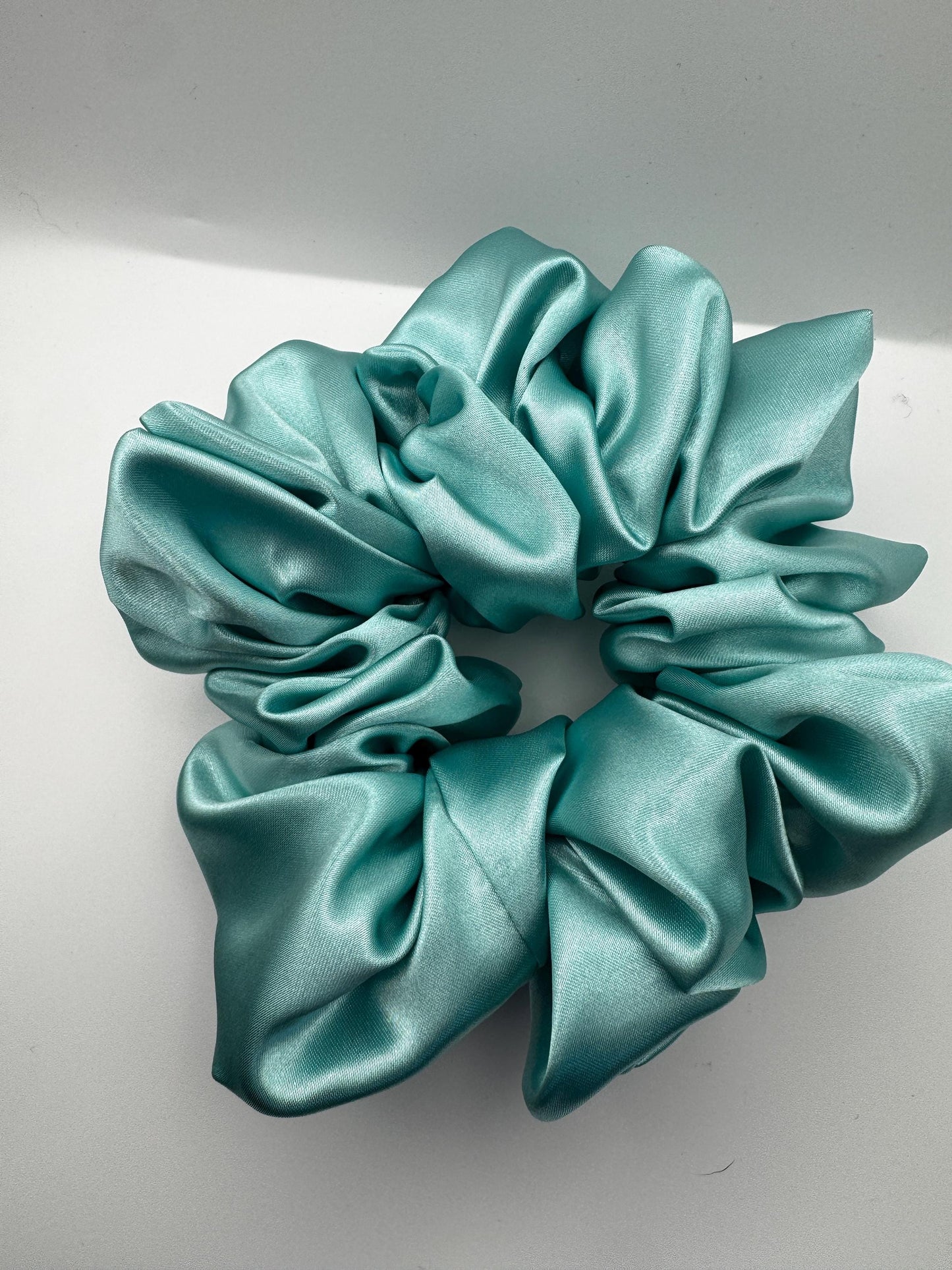 Bright Ocean Blue Satin Scrunchie | Bridal Gift | Bridesmaid Gift | Gifts for Her