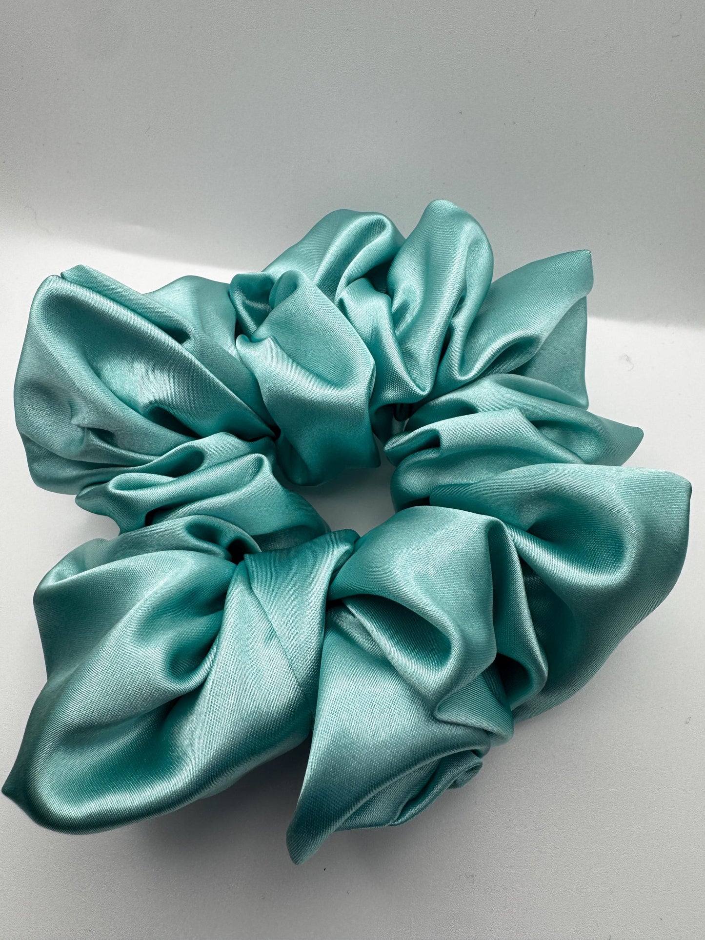 Bright Ocean Blue Satin Scrunchie | Bridal Gift | Bridesmaid Gift | Gifts for Her